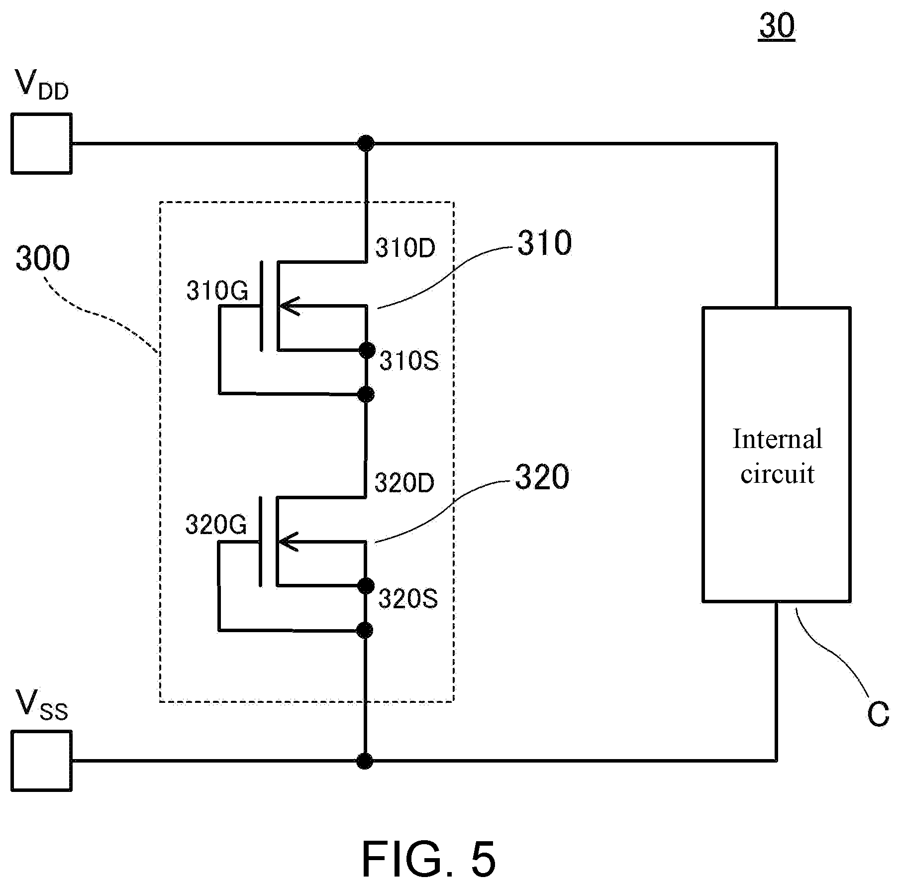 Patent US12433033 Figure 5 – ESD protection circuit and semiconductor device