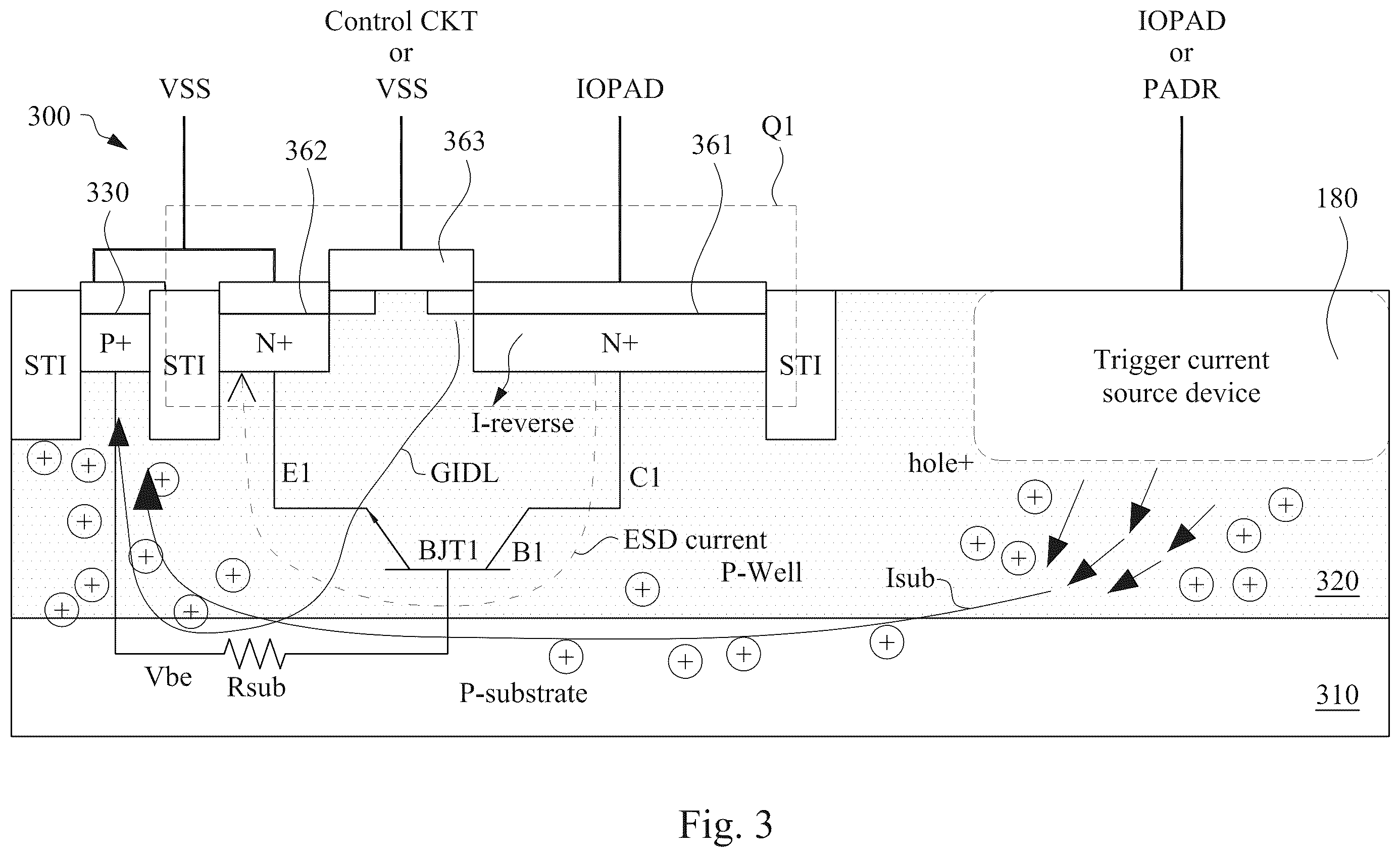Patent US12433034 Figure 3 – Integrated circuit device and method for ESD protection