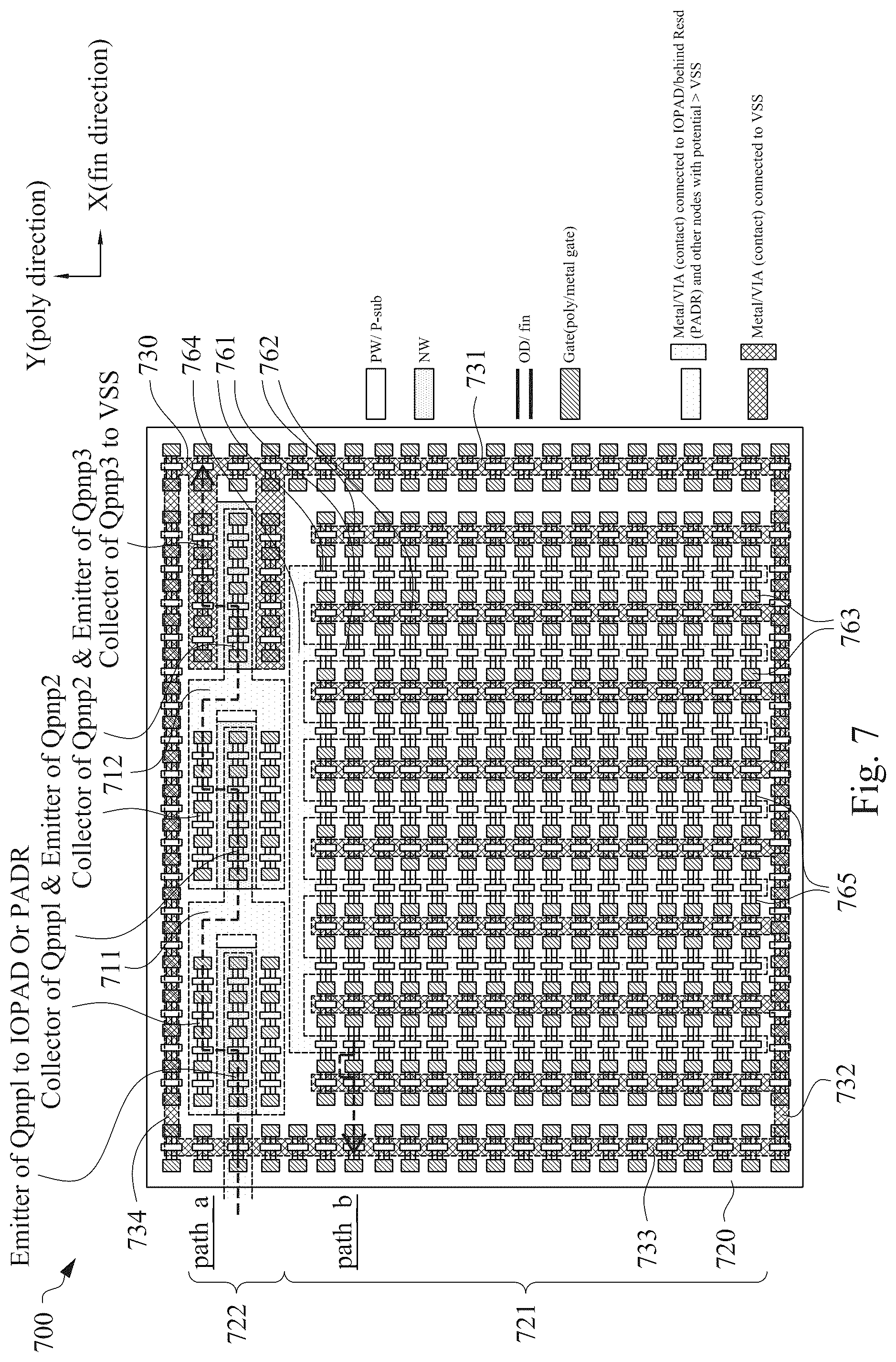 Patent US12433034 Figure 8 – Integrated circuit device and method for ESD protection