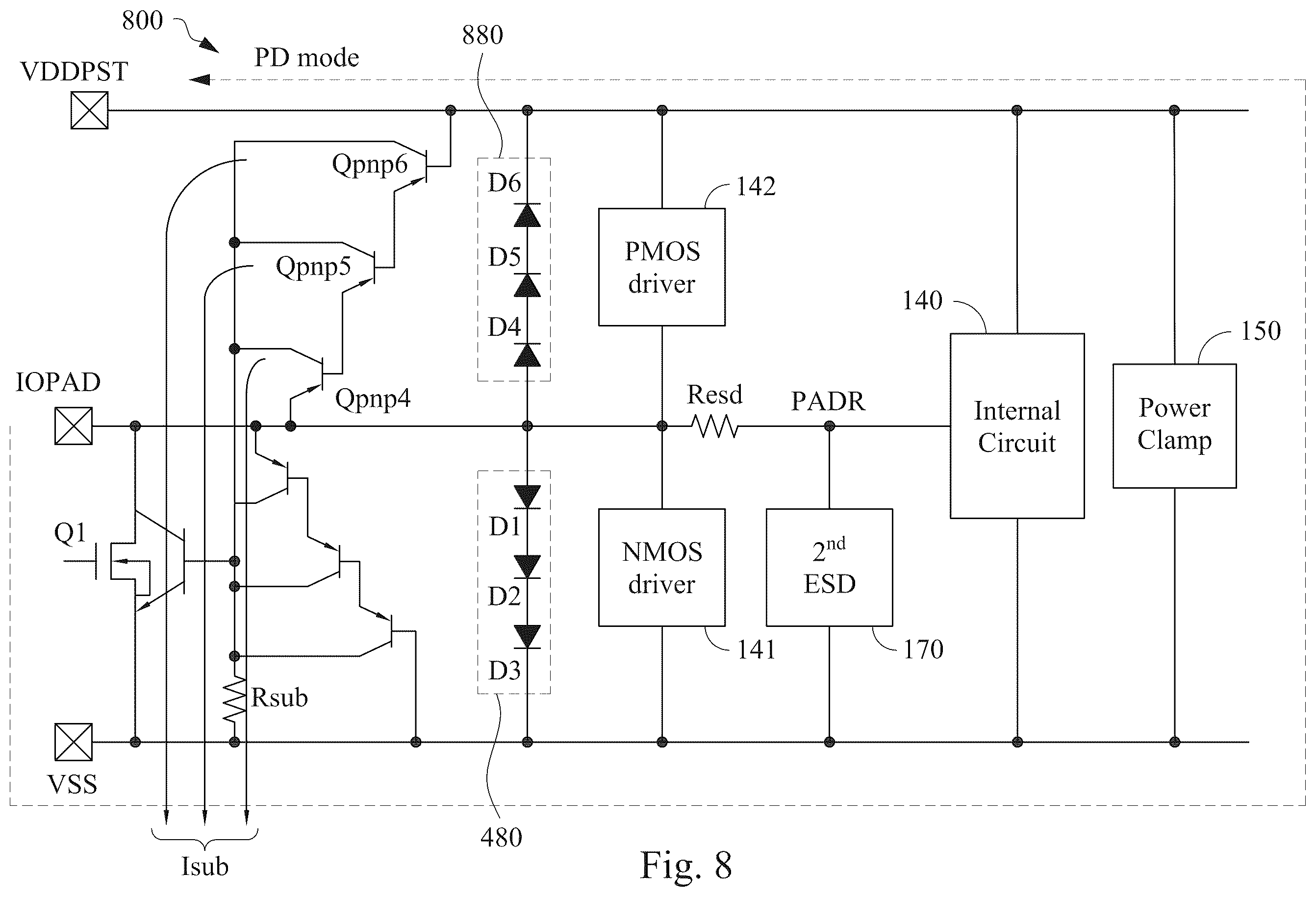 Patent US12433034 Figure 9 – Integrated circuit device and method for ESD protection
