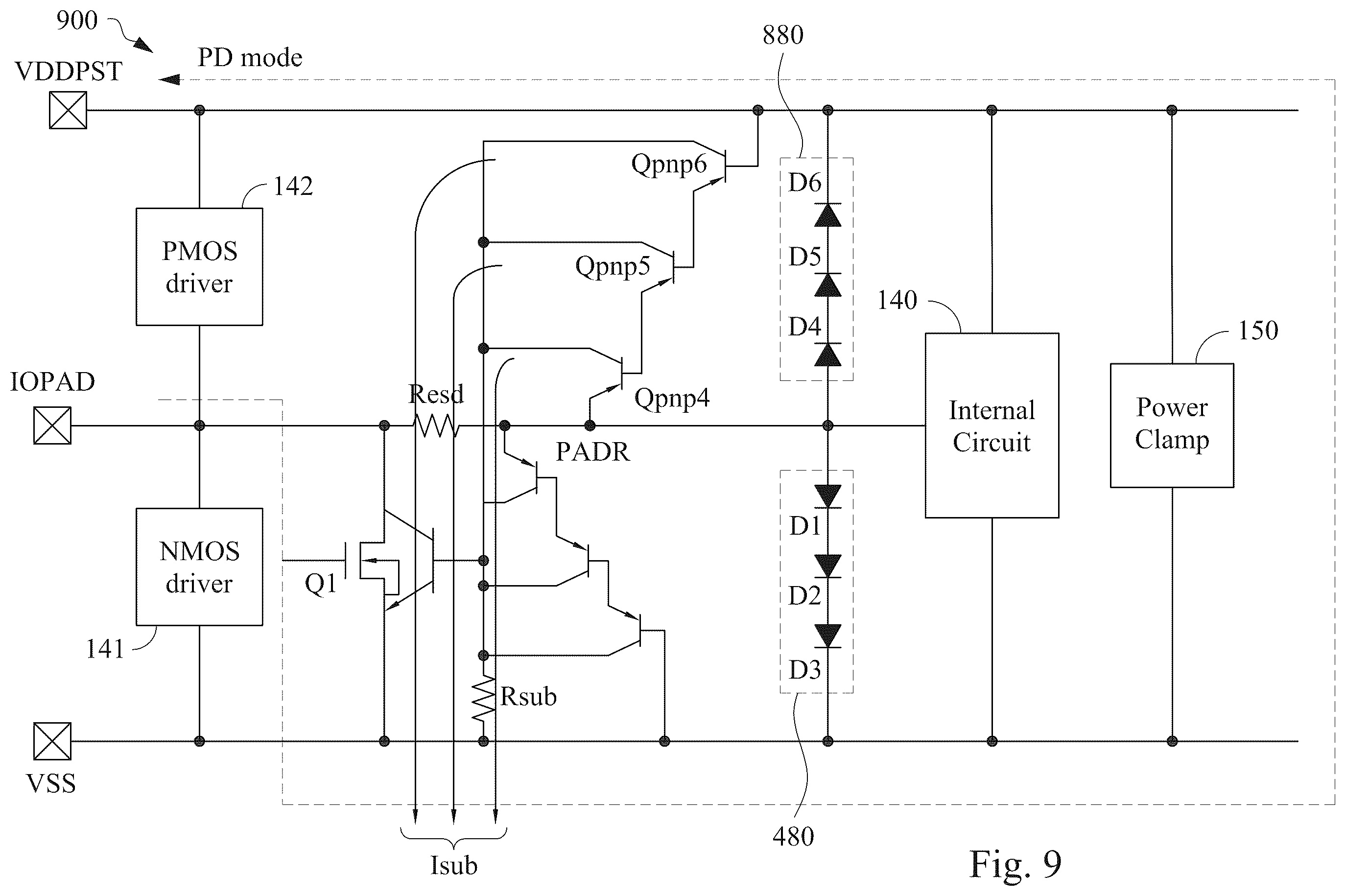 Patent US12433034 Figure 10 – Integrated circuit device and method for ESD protection