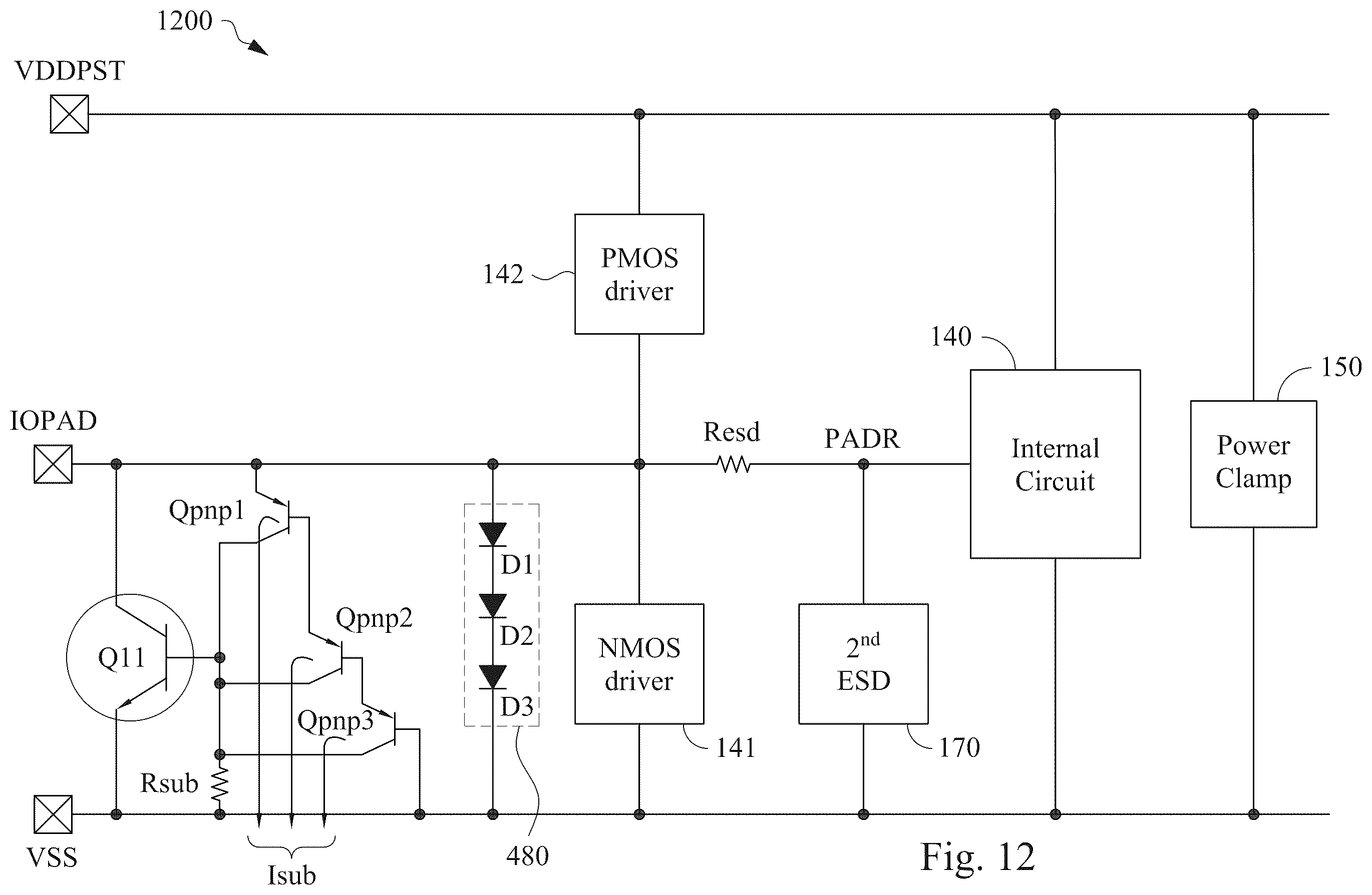 Patent US12433034 Figure 13 – Integrated circuit device and method for ESD protection
