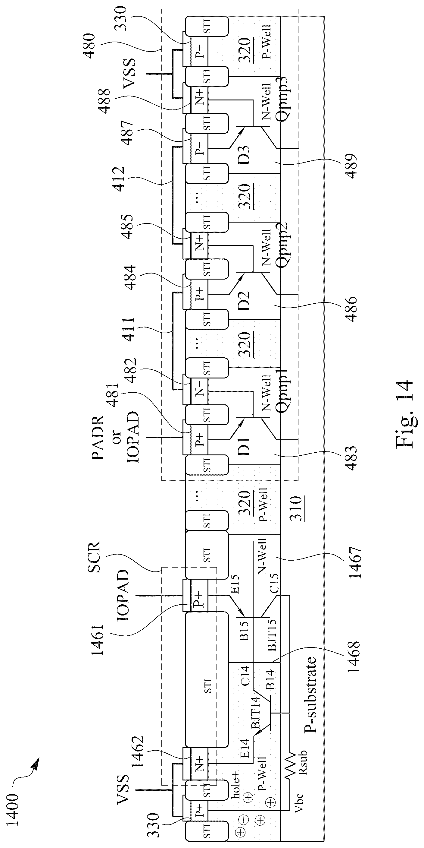 Patent US12433034 Figure 15 – Integrated circuit device and method for ESD protection
