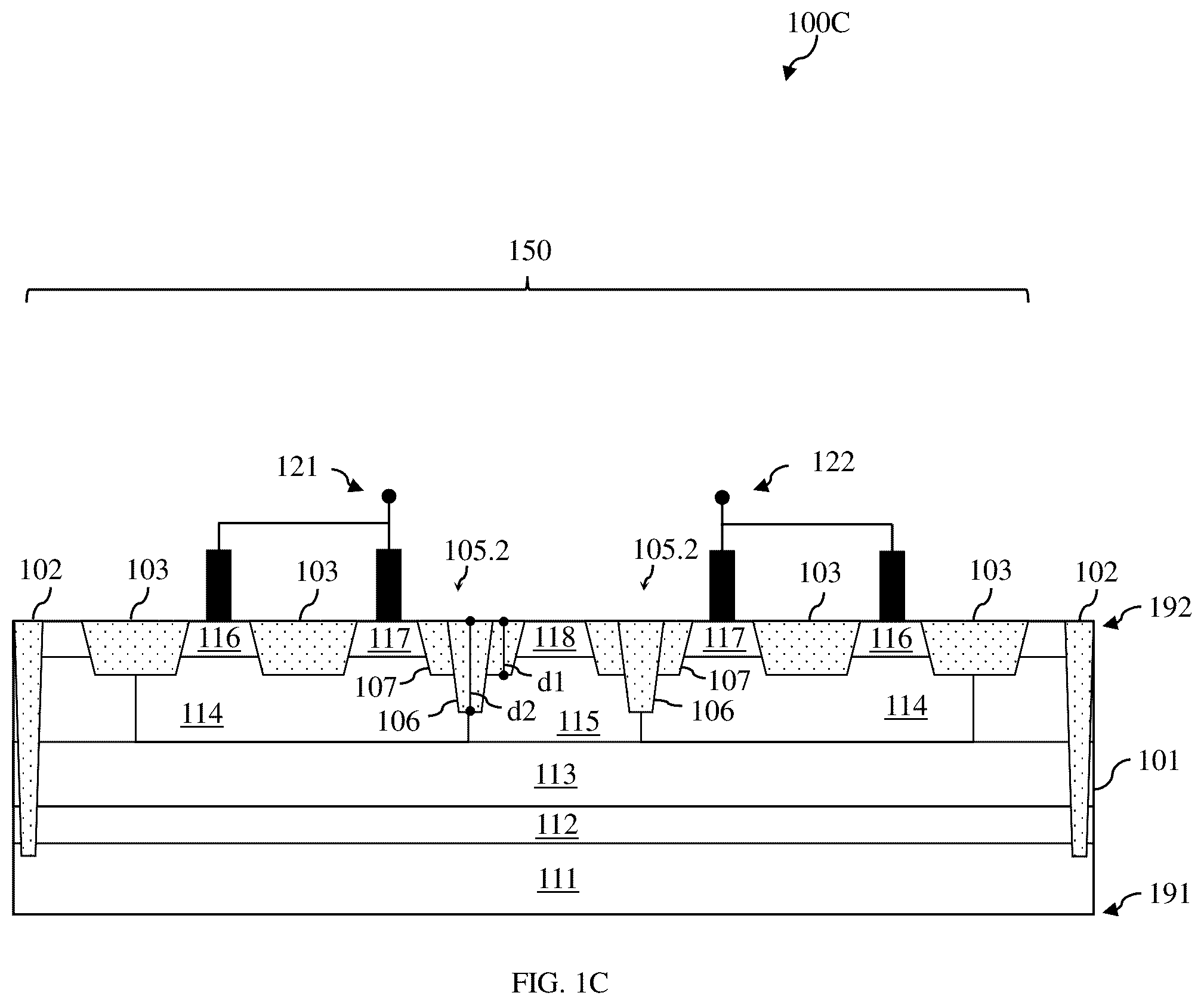 Patent US12433035 Figure 3 – Bi-directional semiconductor-controlled rectifier with dual-level isolation structures and method