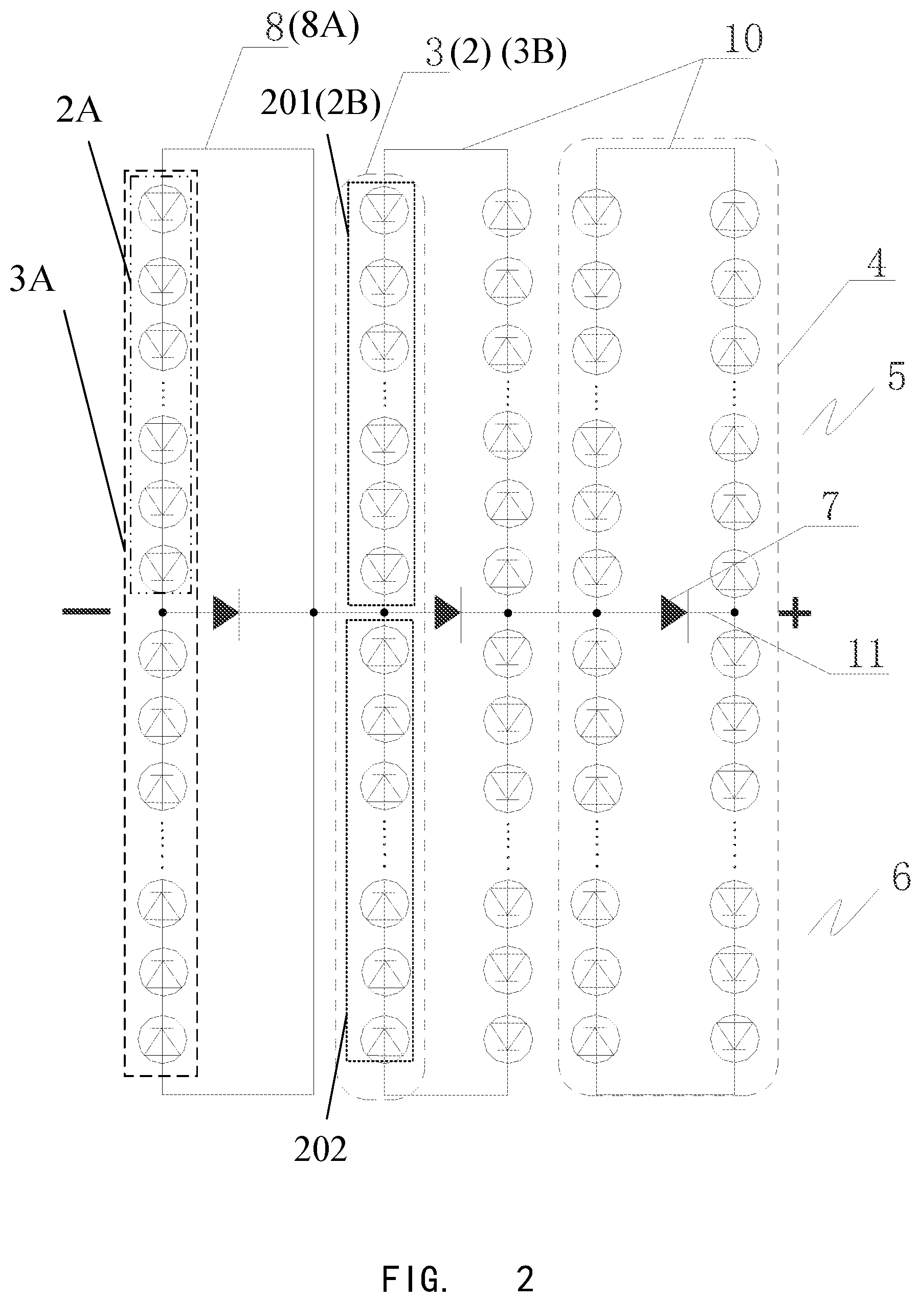Patent US12433040 Figure 2 – Sliced cell photovoltaic module