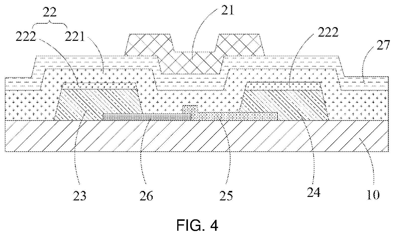 Patent US12433041 Figure 3 – Array substrate with quasi-ohmic contact layer and photosensitive semiconductor layer and display panel