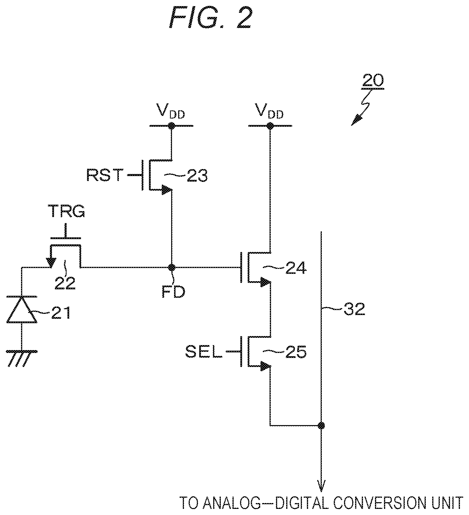 Patent US12433049 Figure 2 – Imaging device and electronic apparatus