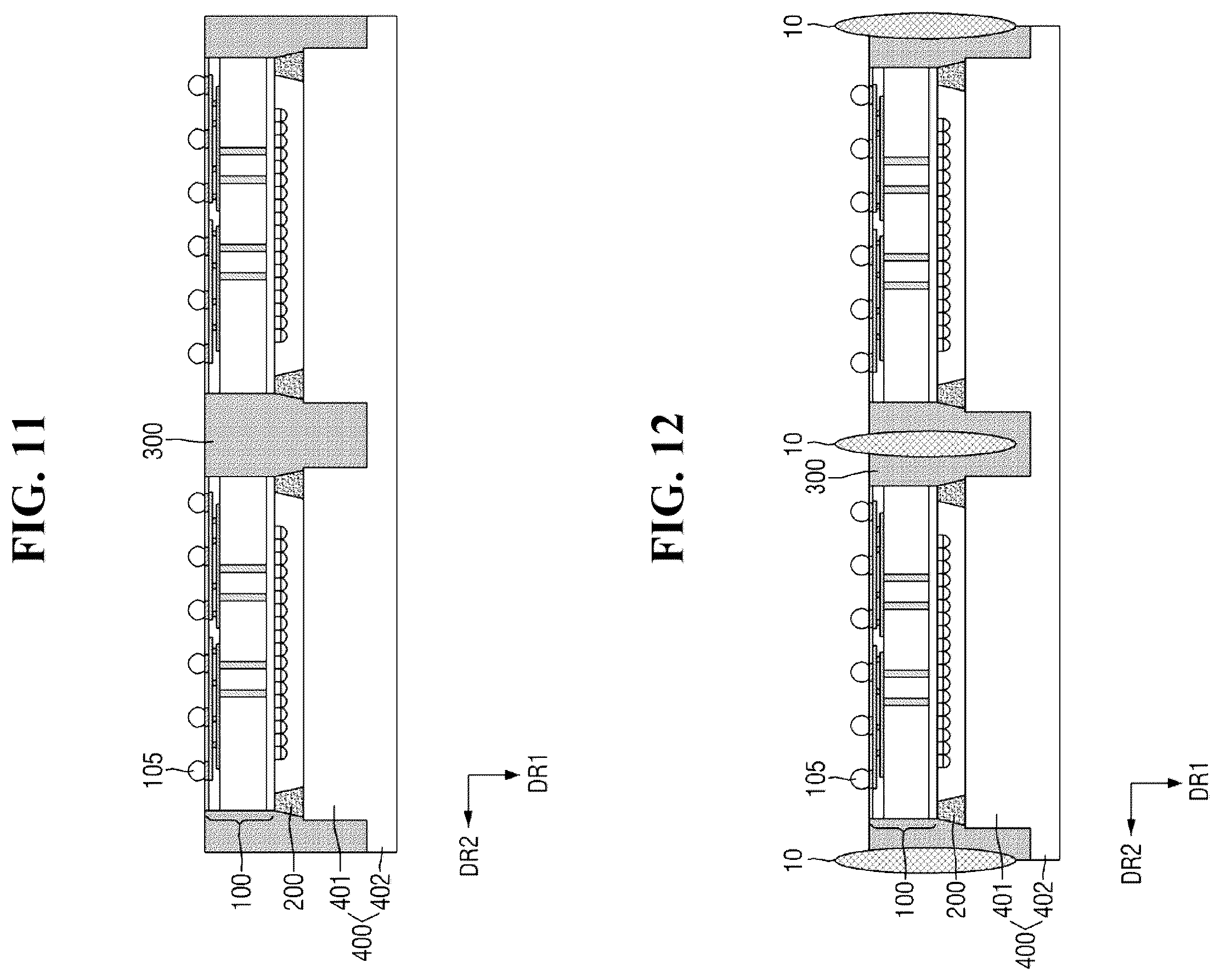 Patent US12433050 Figure 10 – Semiconductor package with protective mold