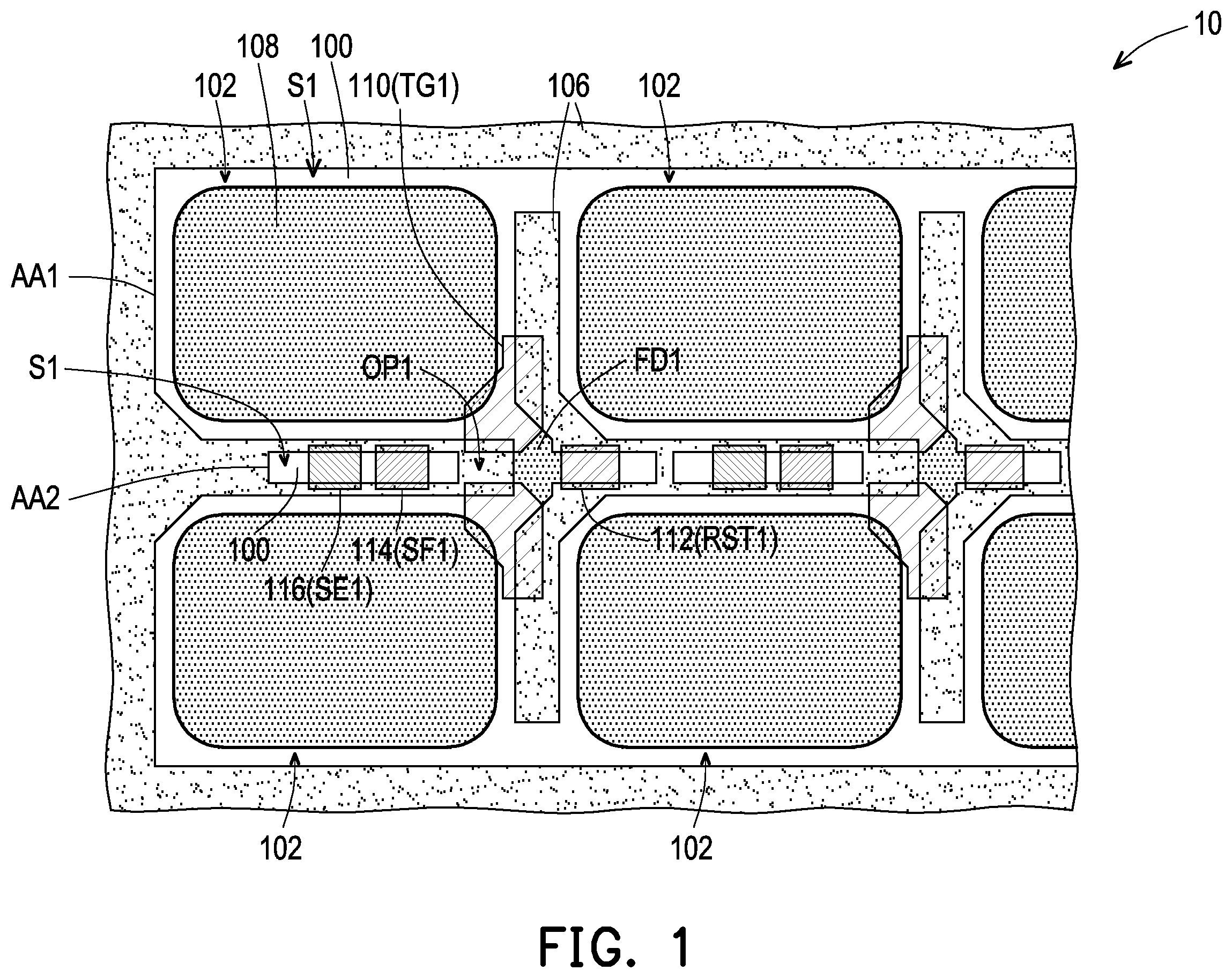 Patent US12433052 — Image sensor structure — Figure 1