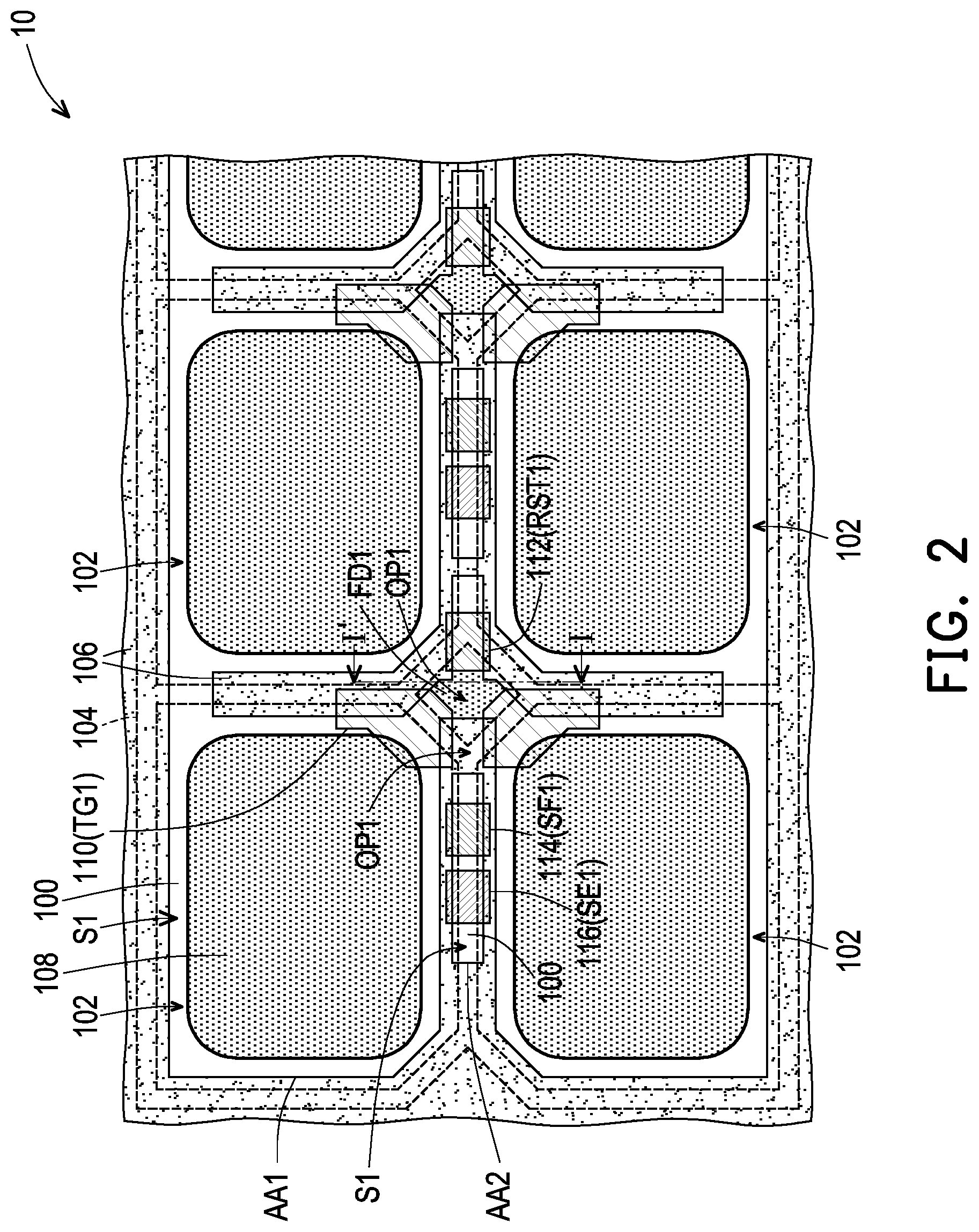 Patent US12433052 Figure 2 – Image sensor structure