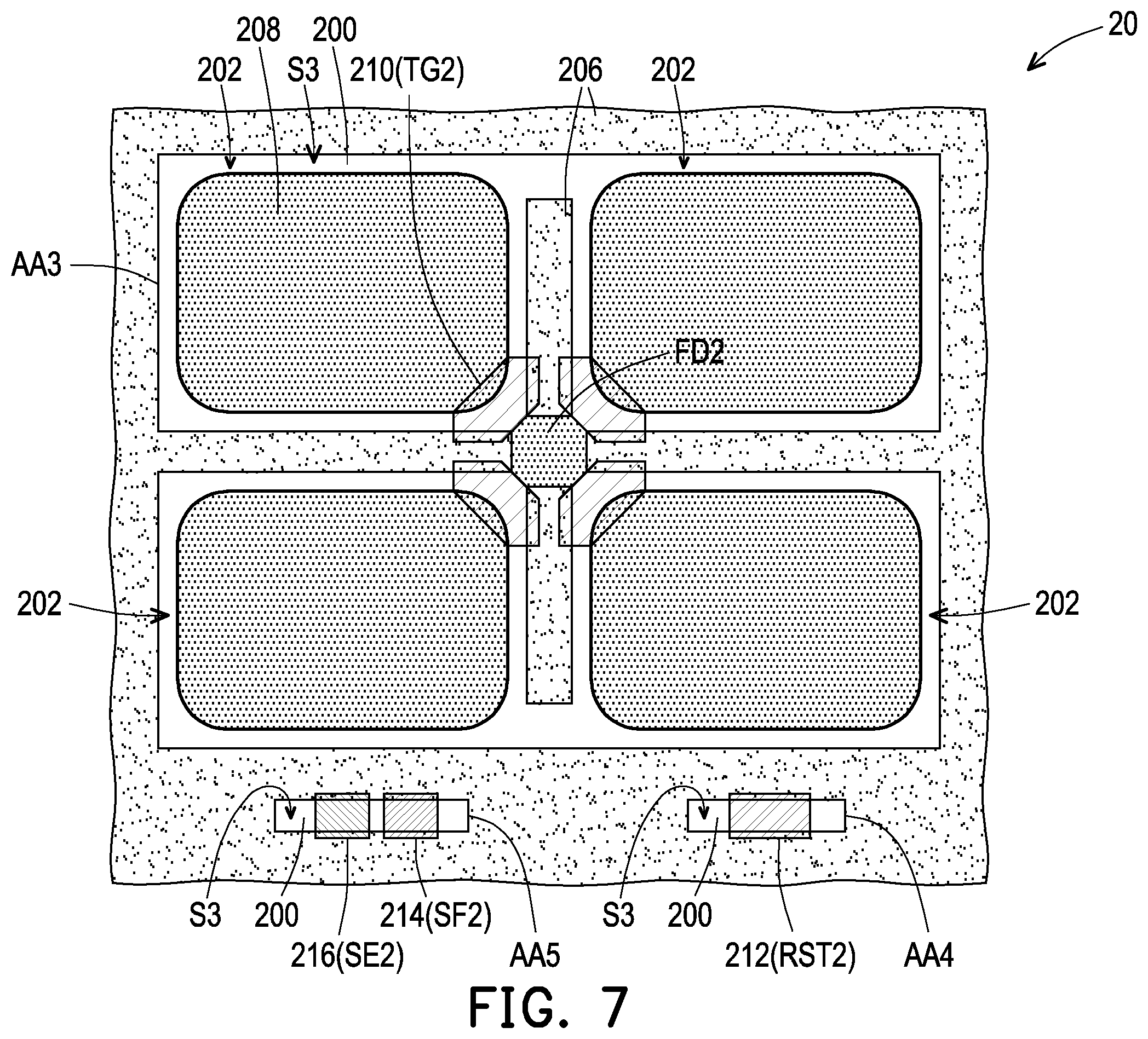 Patent US12433052 Figure 7 – Image sensor structure