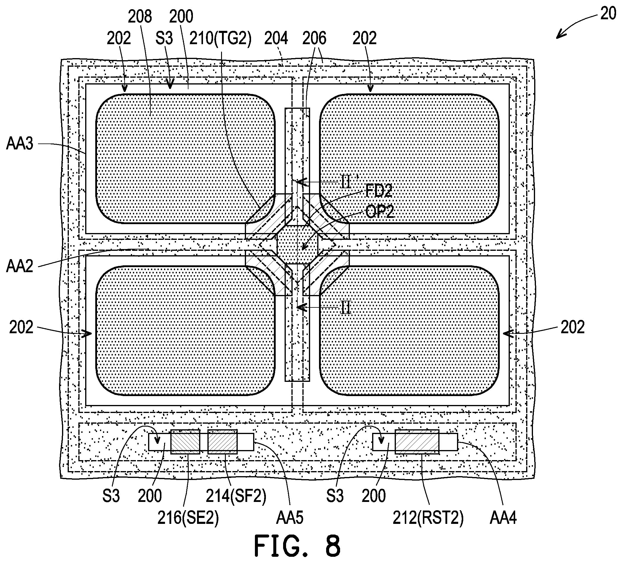 Patent US12433052 Figure 8 – Image sensor structure