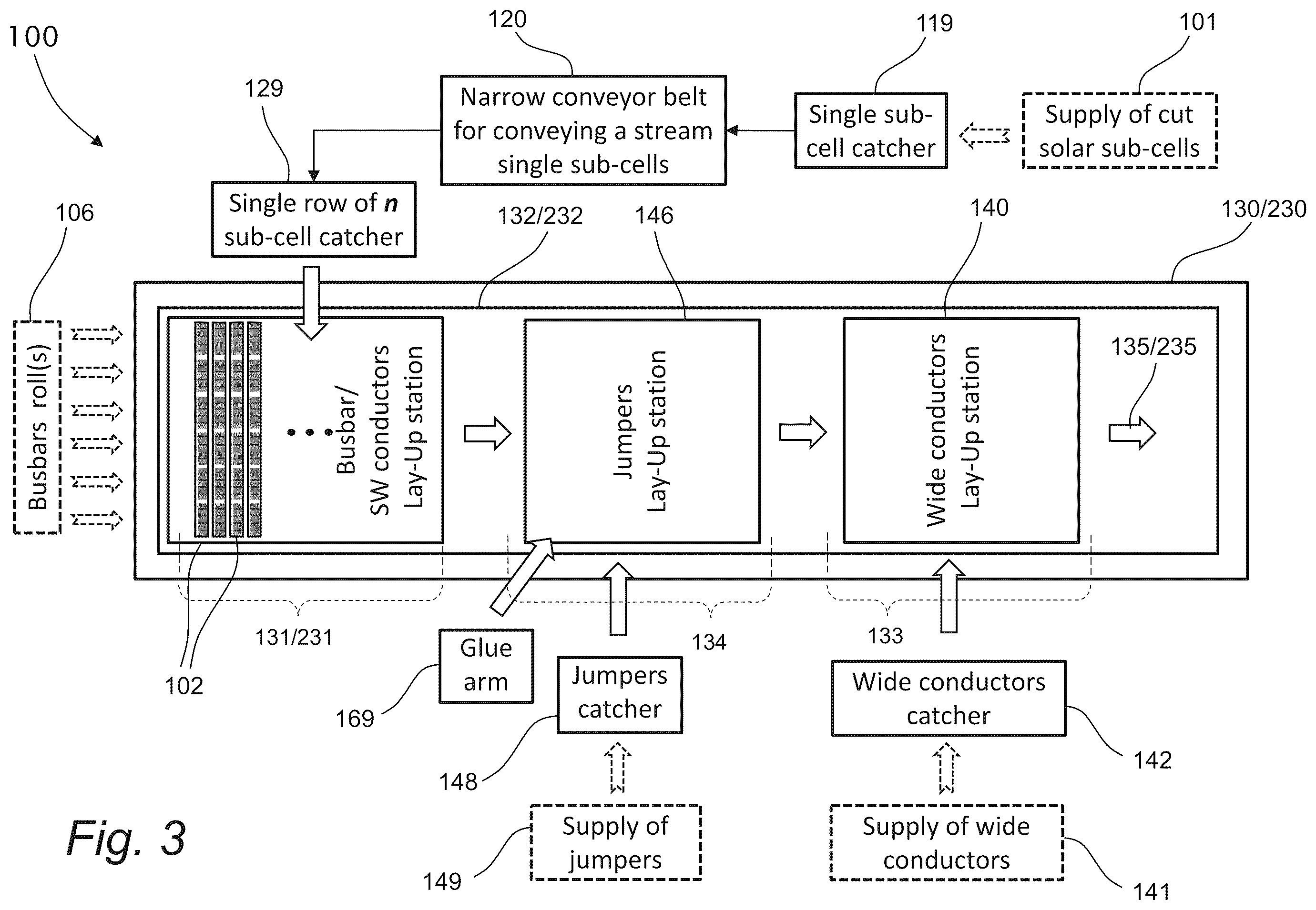 Patent US12433055 Figure 3 – System and methods for manufacturing a crisscross matrix of sub divided solar cells