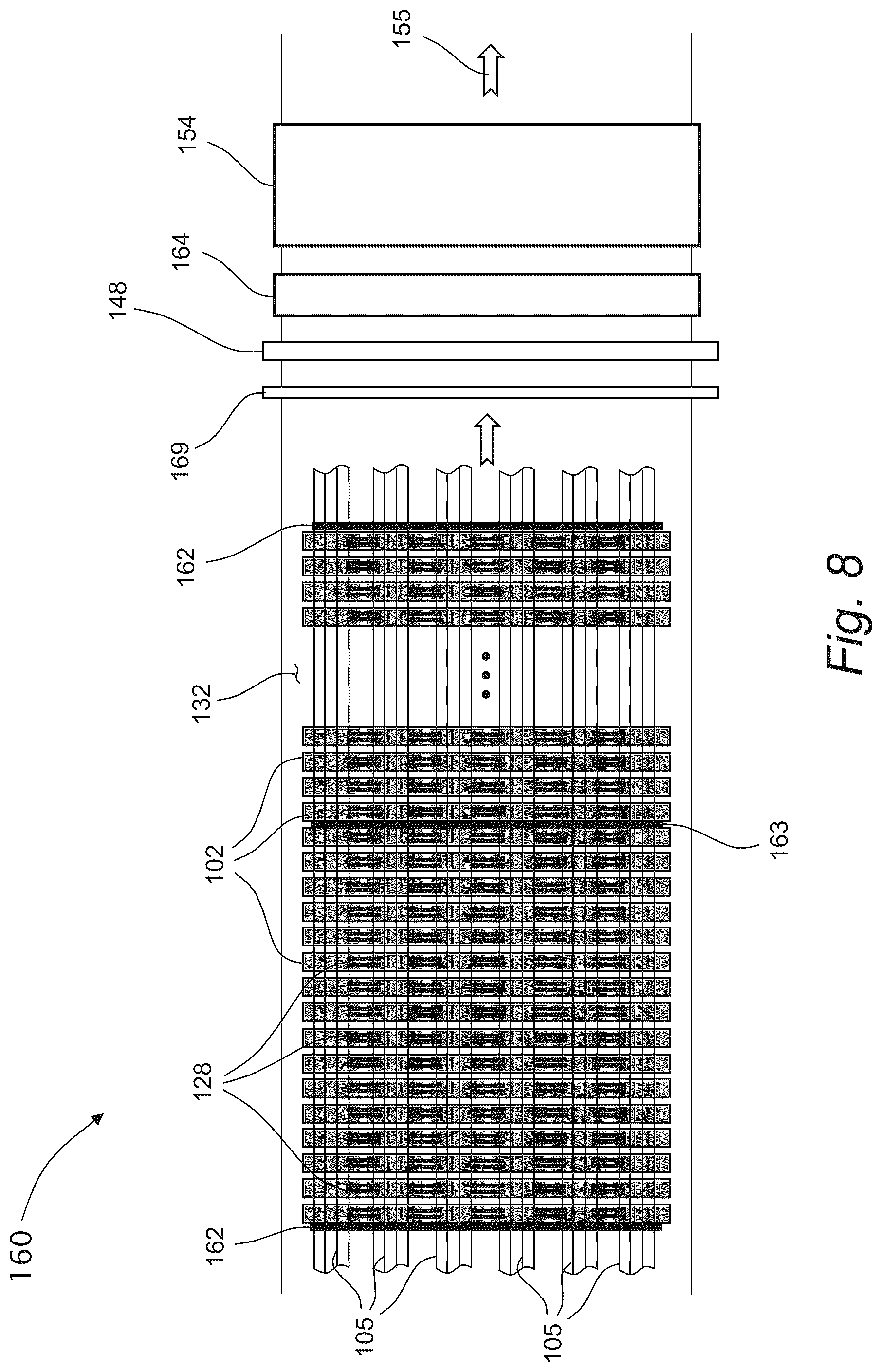 Patent US12433055 Figure 8 – System and methods for manufacturing a crisscross matrix of sub divided solar cells