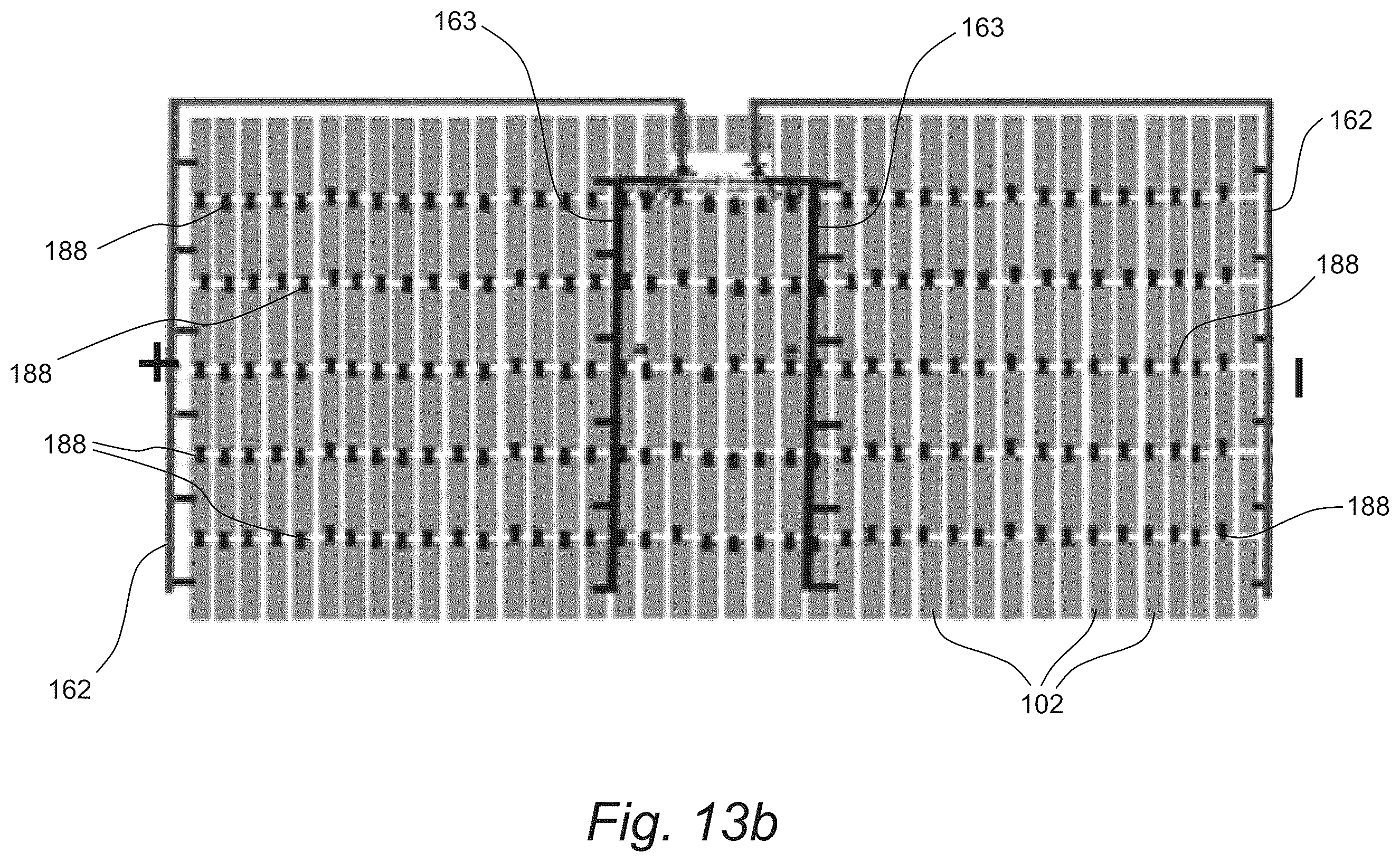 Patent US12433055 Figure 13 – System and methods for manufacturing a crisscross matrix of sub divided solar cells