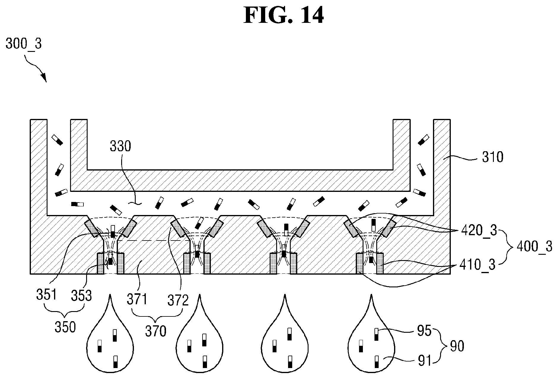 Patent US12433064 Figure 14 – Inkjet printing device, method for aligning bipolar element, and method for manufacturing display device