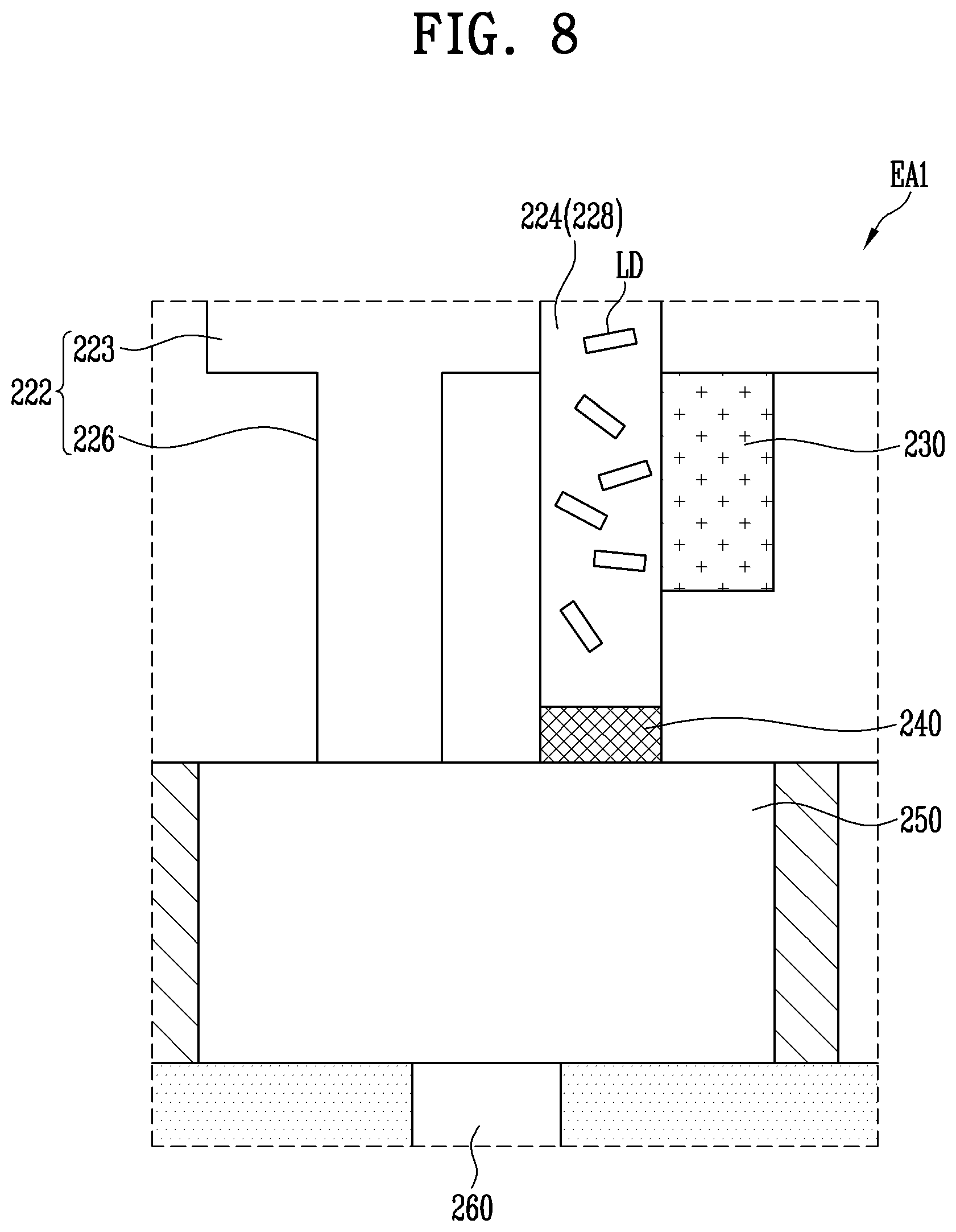 Patent US12433069 Figure 7 – Display device manufacturing apparatus, method of manufacturing display device using the same, and display device manufactured by the same
