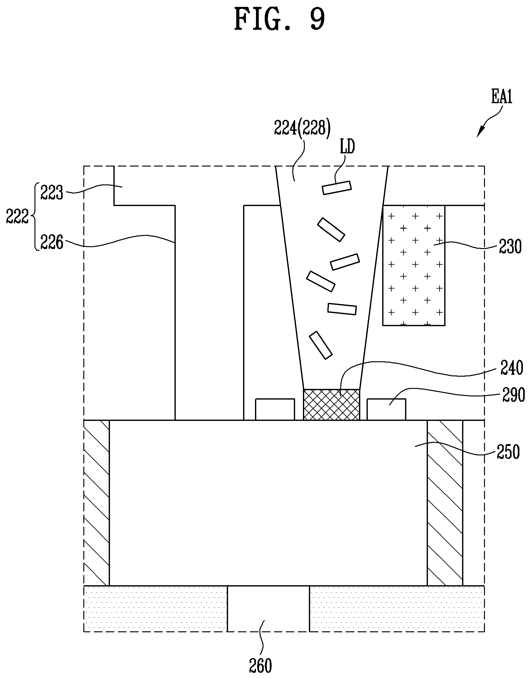 Patent US12433069 Figure 8 – Display device manufacturing apparatus, method of manufacturing display device using the same, and display device manufactured by the same