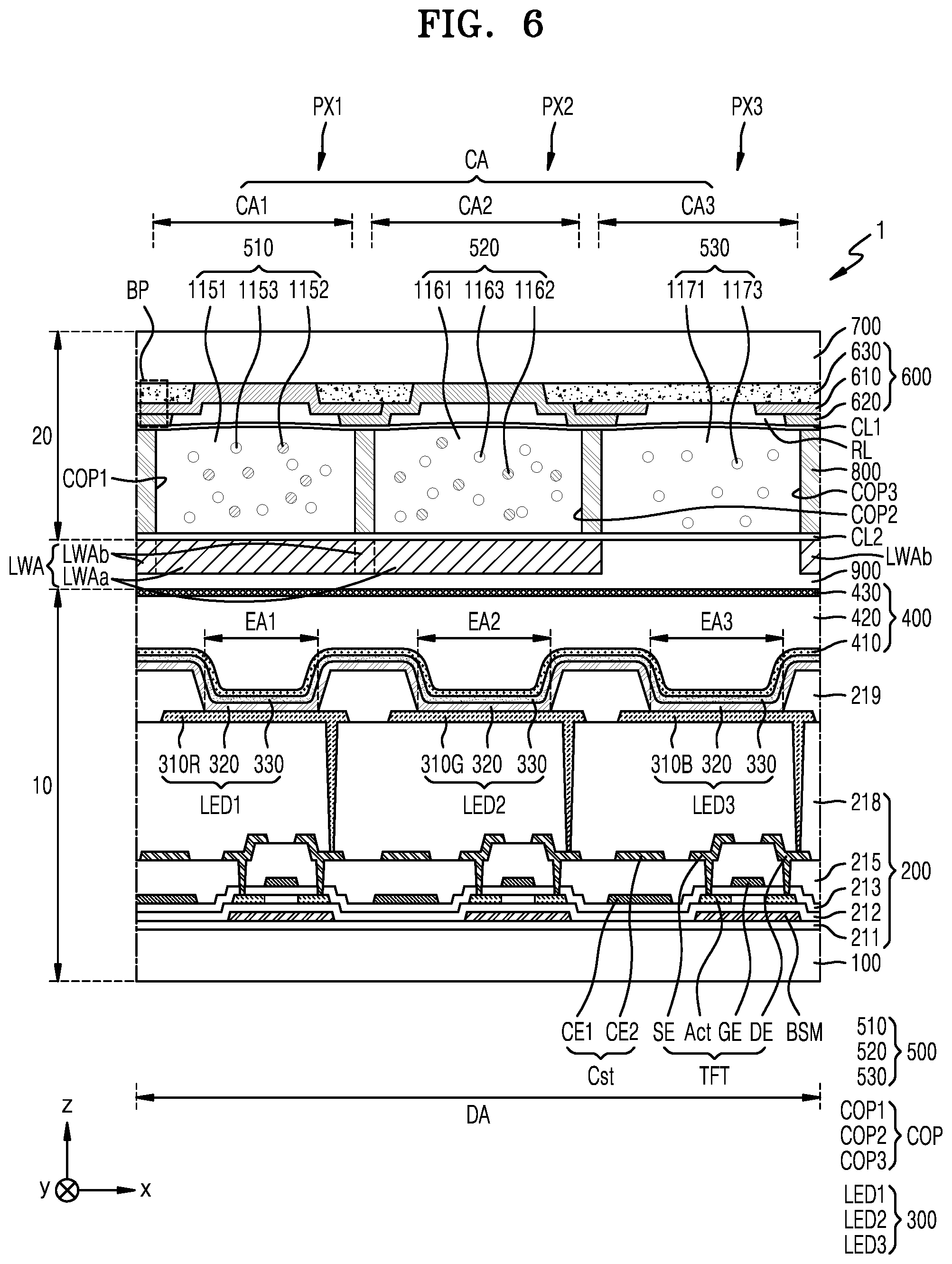 Patent US12433074 Figure 6 – Display apparatus