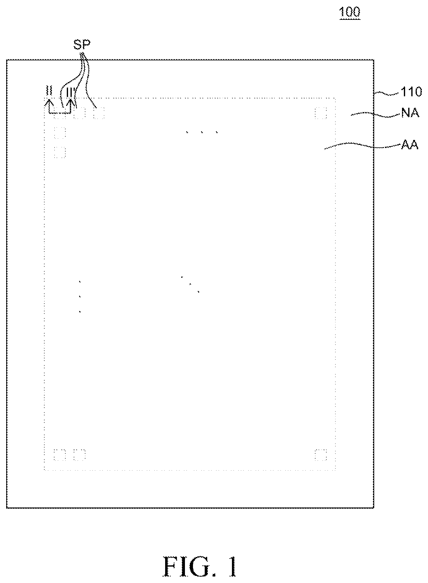 Patent US12433075 Figure 1 – Display device