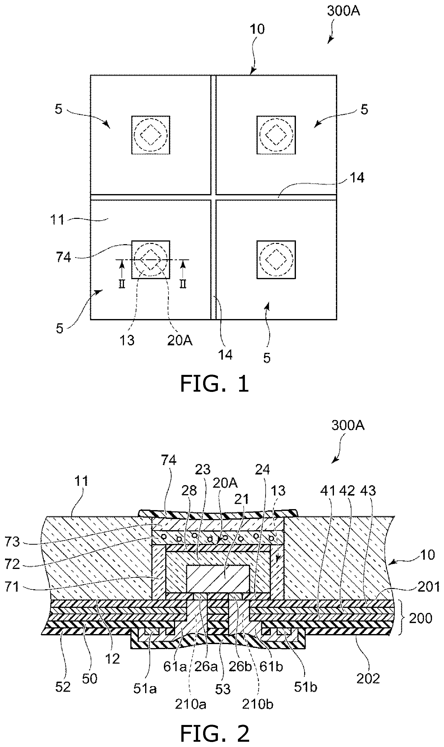 Patent US12433077 Figure 1 – Light-emitting device including support member with hole portion