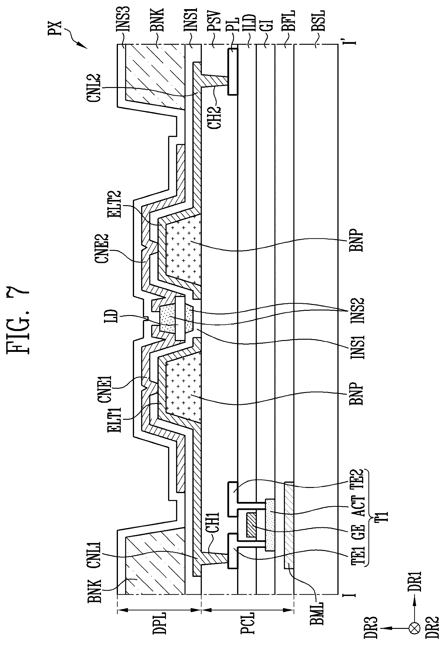 Patent US12433078 Figure 6 – Display device having decreased probaillity of short circuits