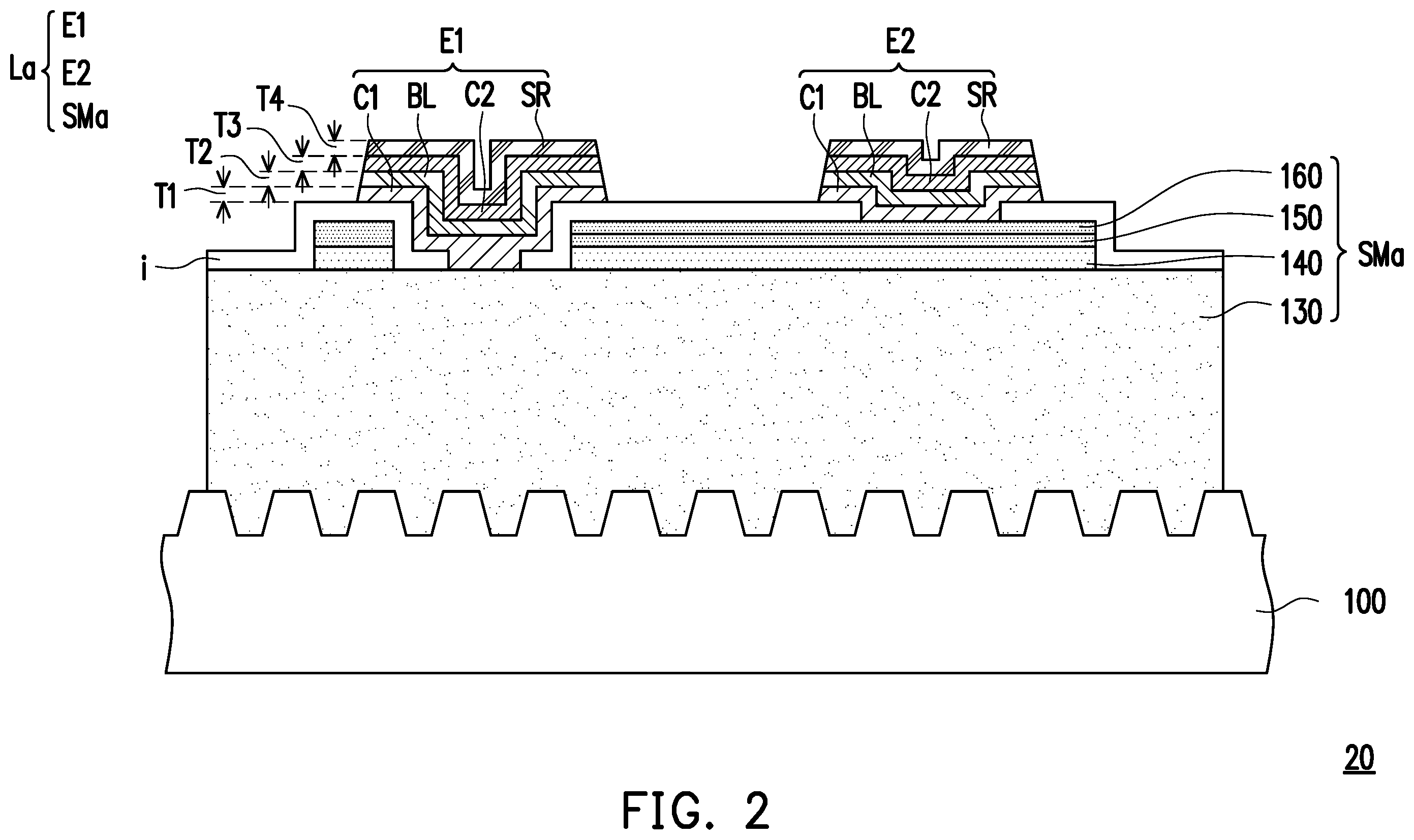 Patent US12433081 Figure 2 – Display device, light-emitting diode substrate, and fabrication method of display device