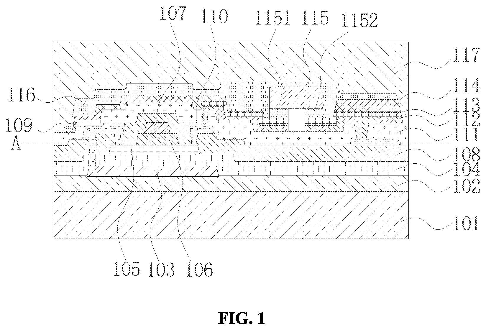 Patent US12433082 Figure 1 – Flexible micro-LED display panel and manufacturing method thereof