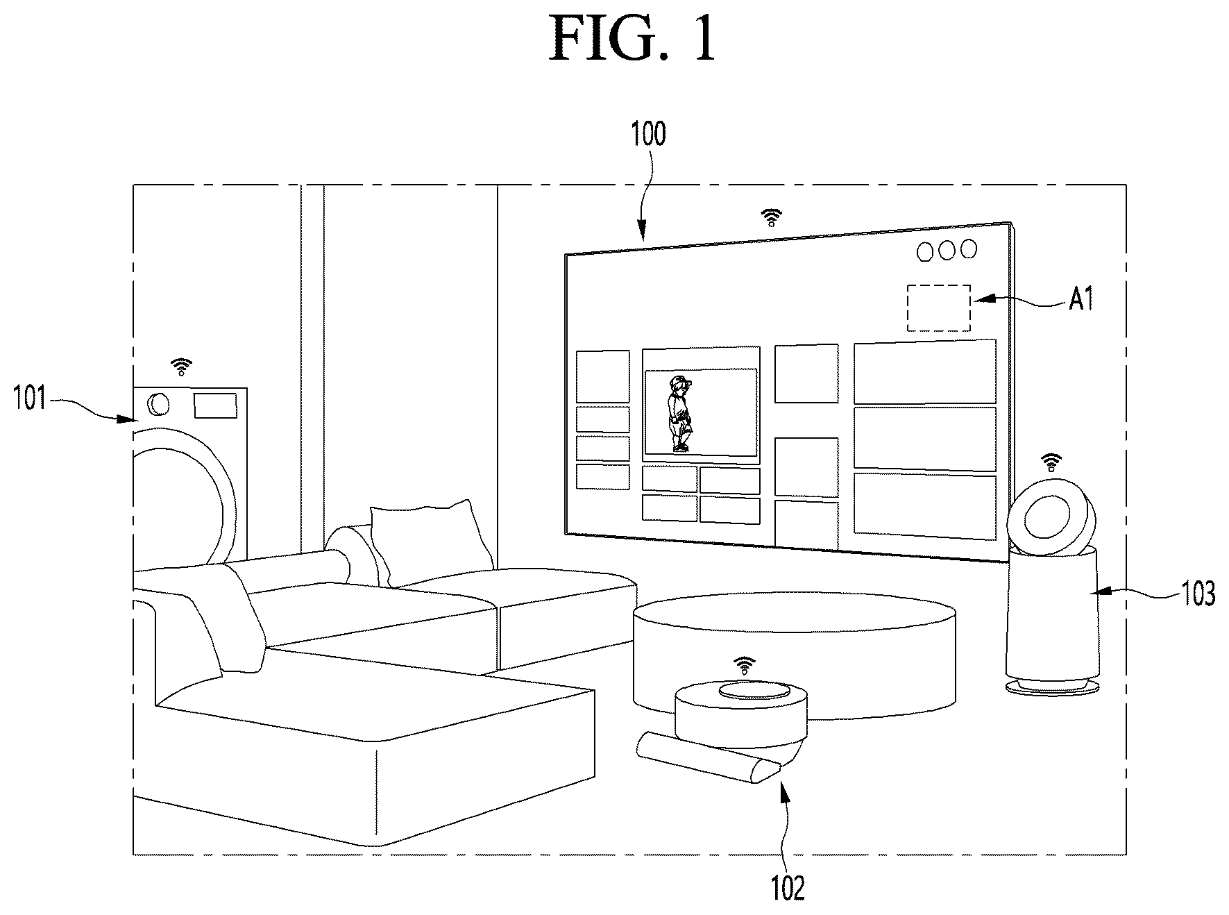 Patent US12433084 Figure 1 – Display device
