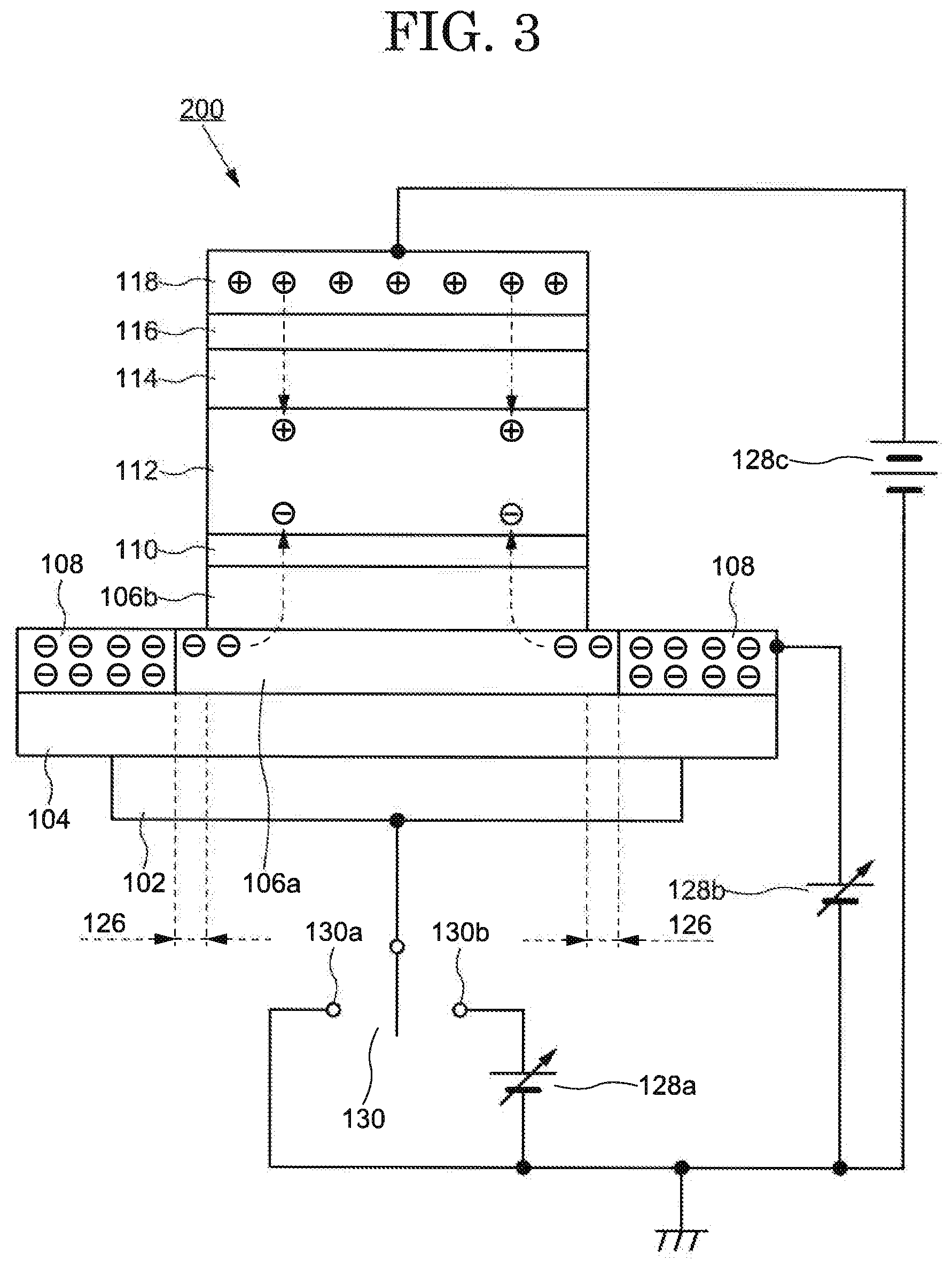 Patent US12433090 Figure 3 – Organic electroluminescence element including carrier injection amount control electrode
