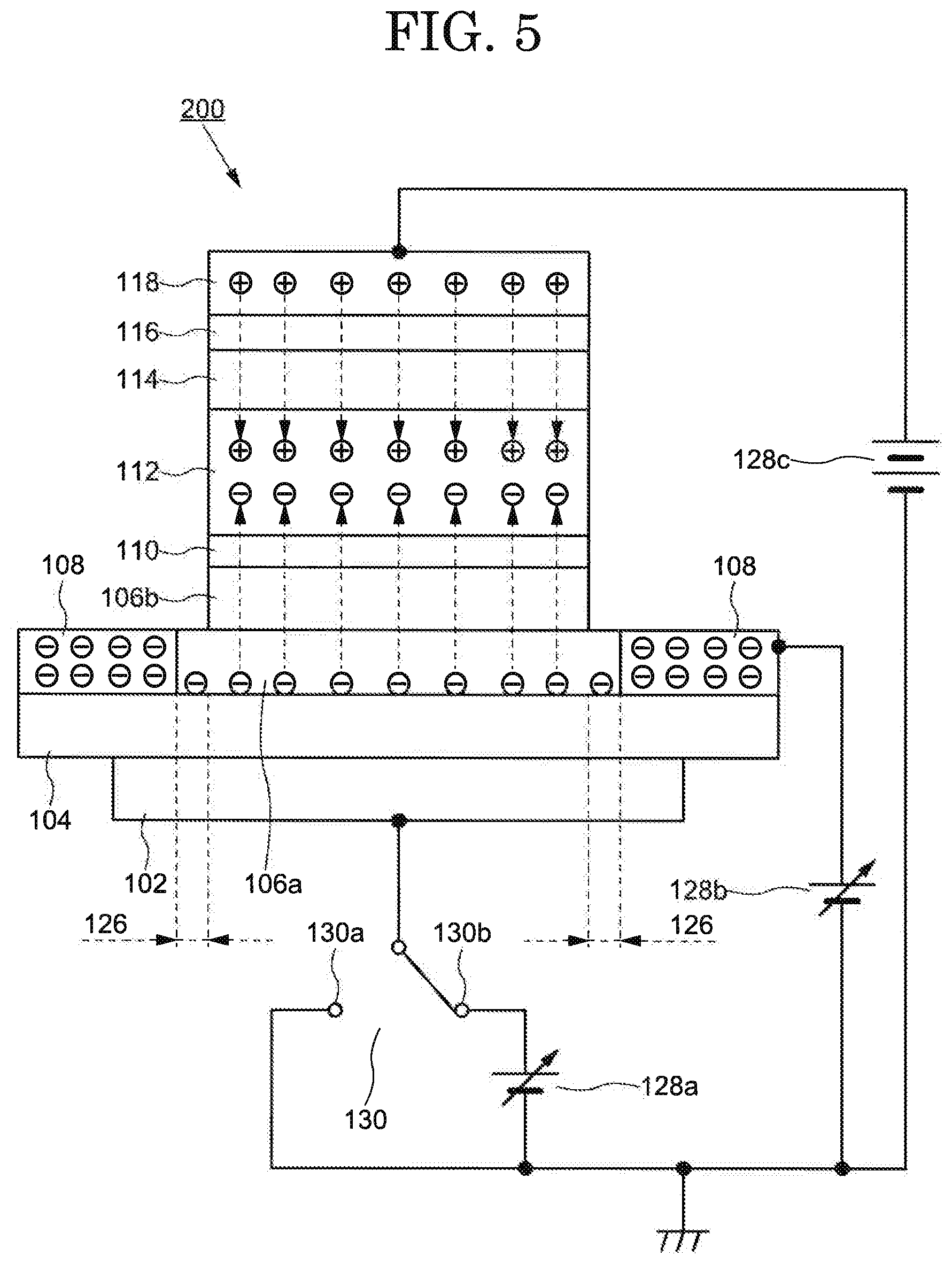 Patent US12433090 Figure 5 – Organic electroluminescence element including carrier injection amount control electrode