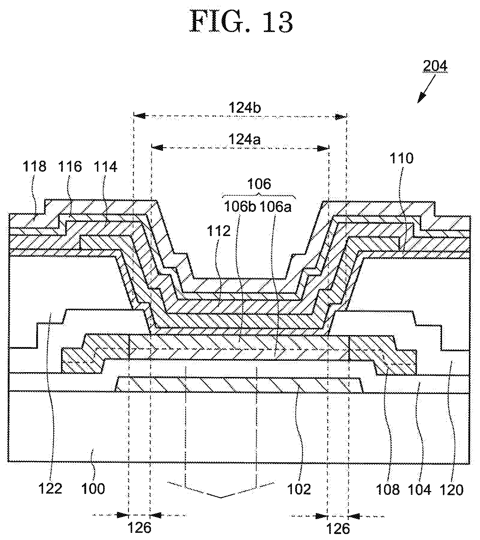 Patent US12433090 Figure 13 – Organic electroluminescence element including carrier injection amount control electrode