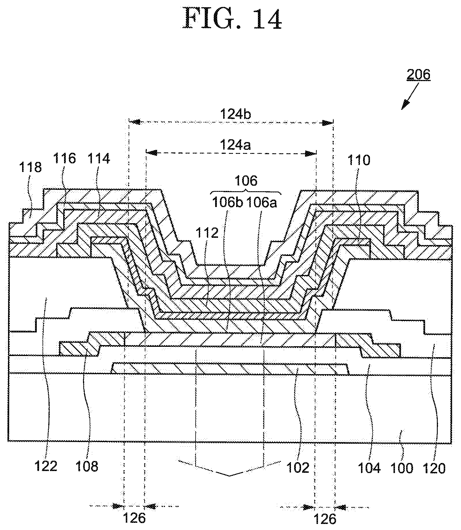 Patent US12433090 Figure 14 – Organic electroluminescence element including carrier injection amount control electrode