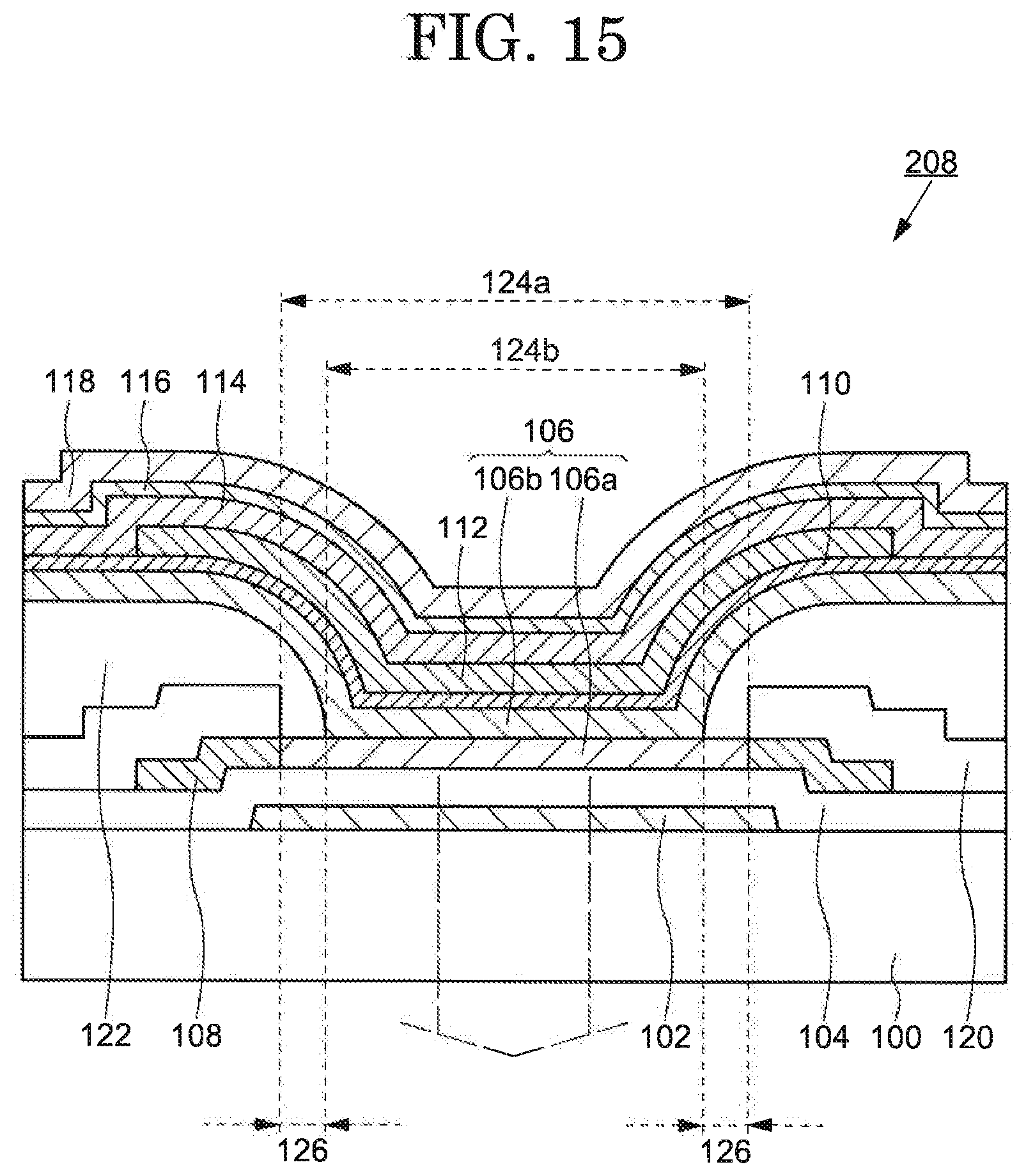 Patent US12433090 Figure 15 – Organic electroluminescence element including carrier injection amount control electrode