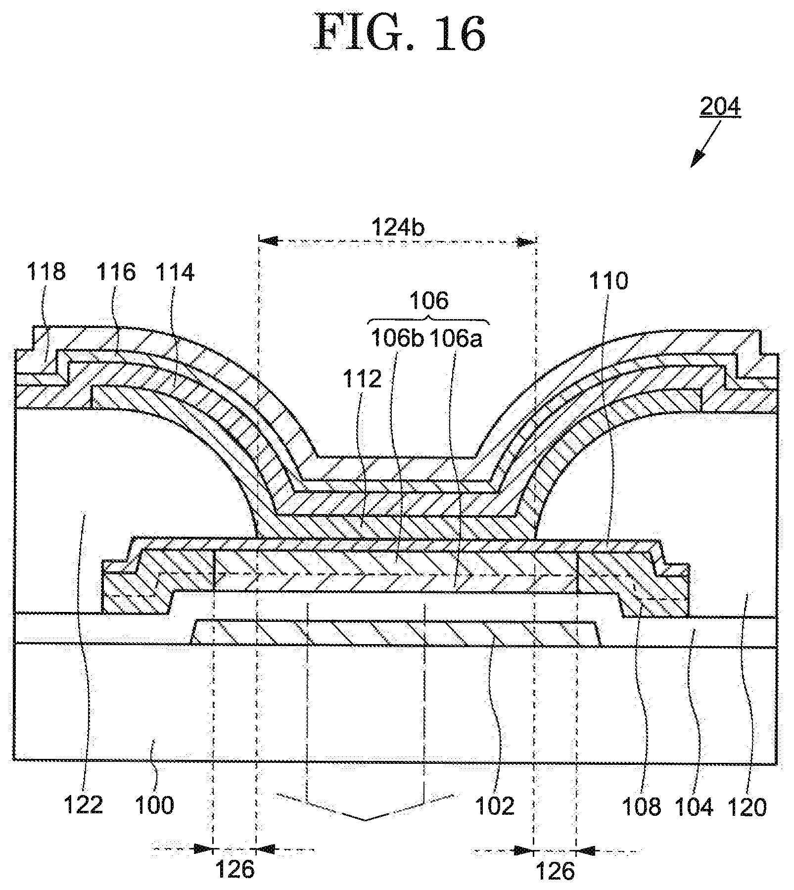 Patent US12433090 Figure 16 – Organic electroluminescence element including carrier injection amount control electrode
