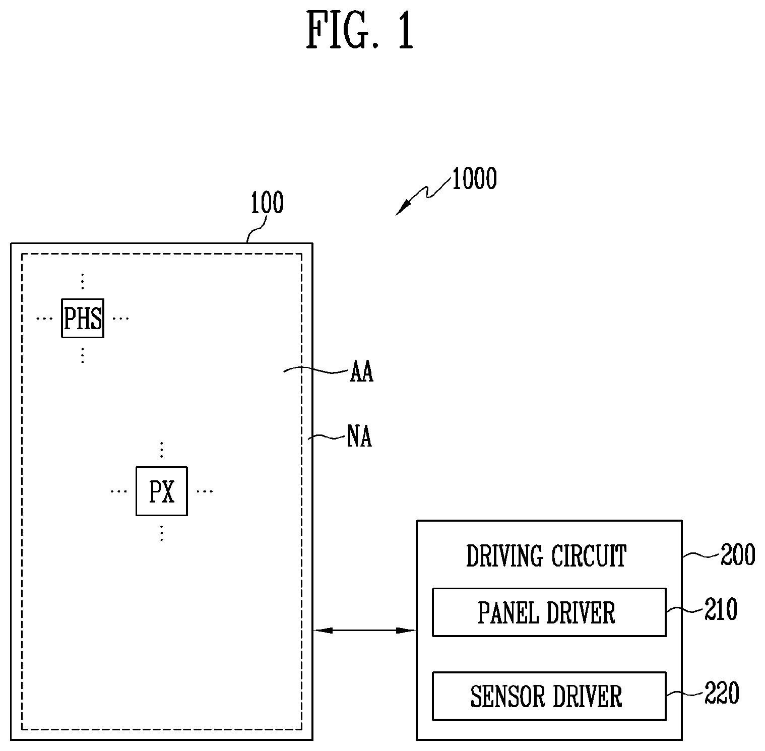 Patent US12433093 Figure 1 – Display device including a photo sensor