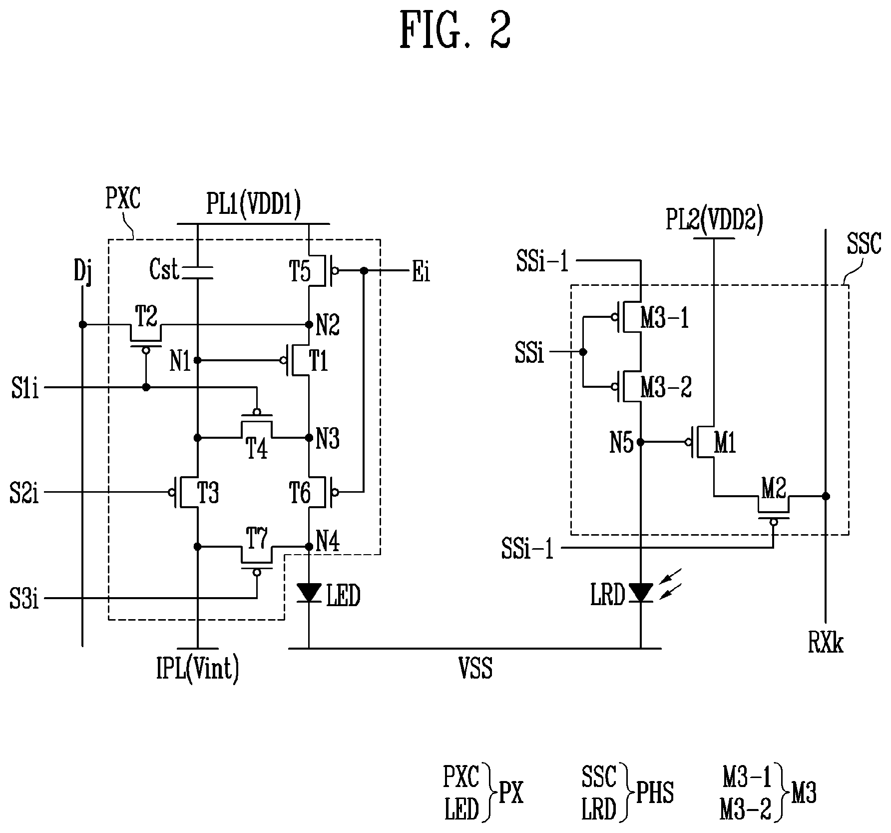 Patent US12433093 Figure 2 – Display device including a photo sensor