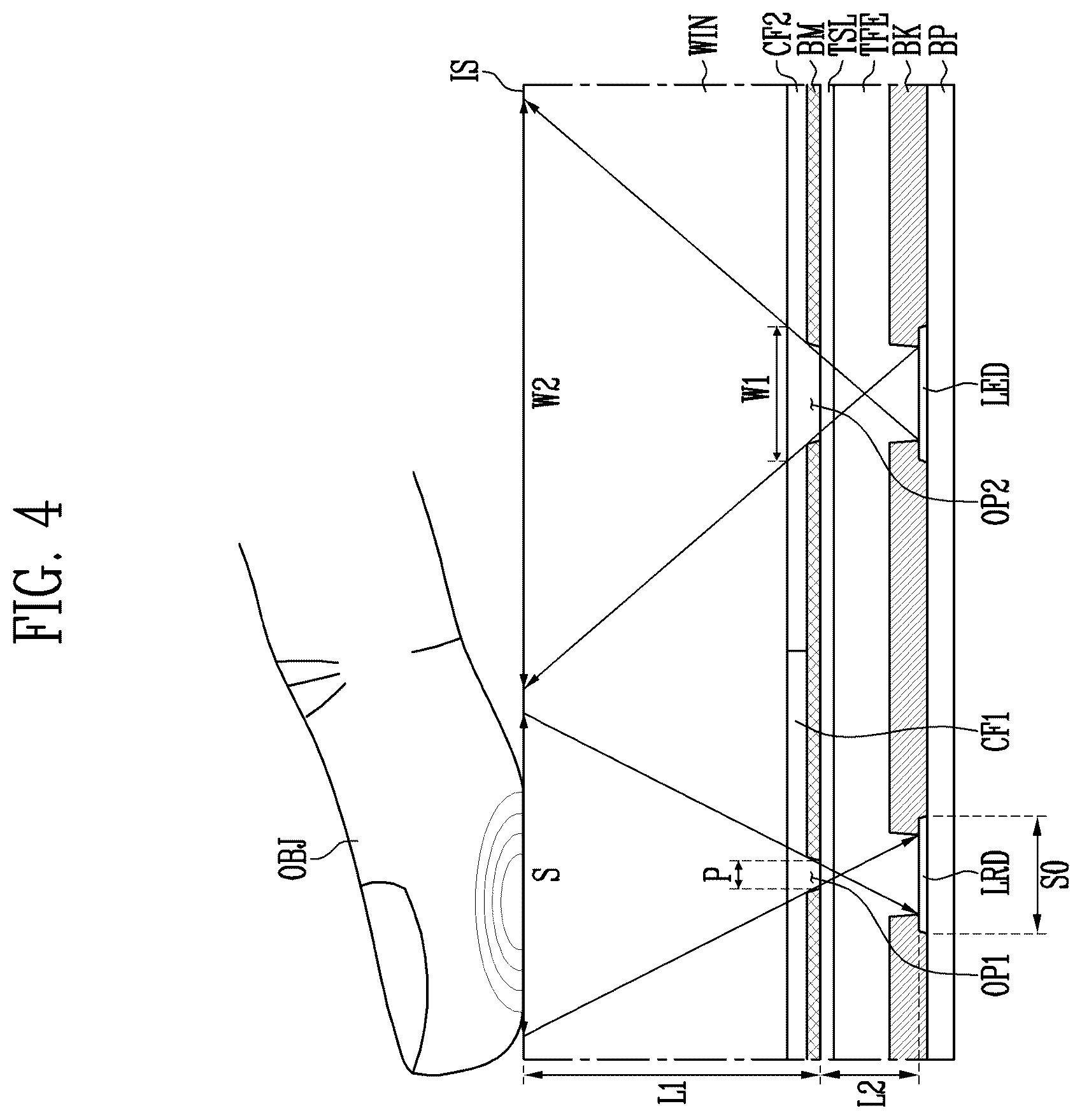 Patent US12433093 Figure 4 – Display device including a photo sensor