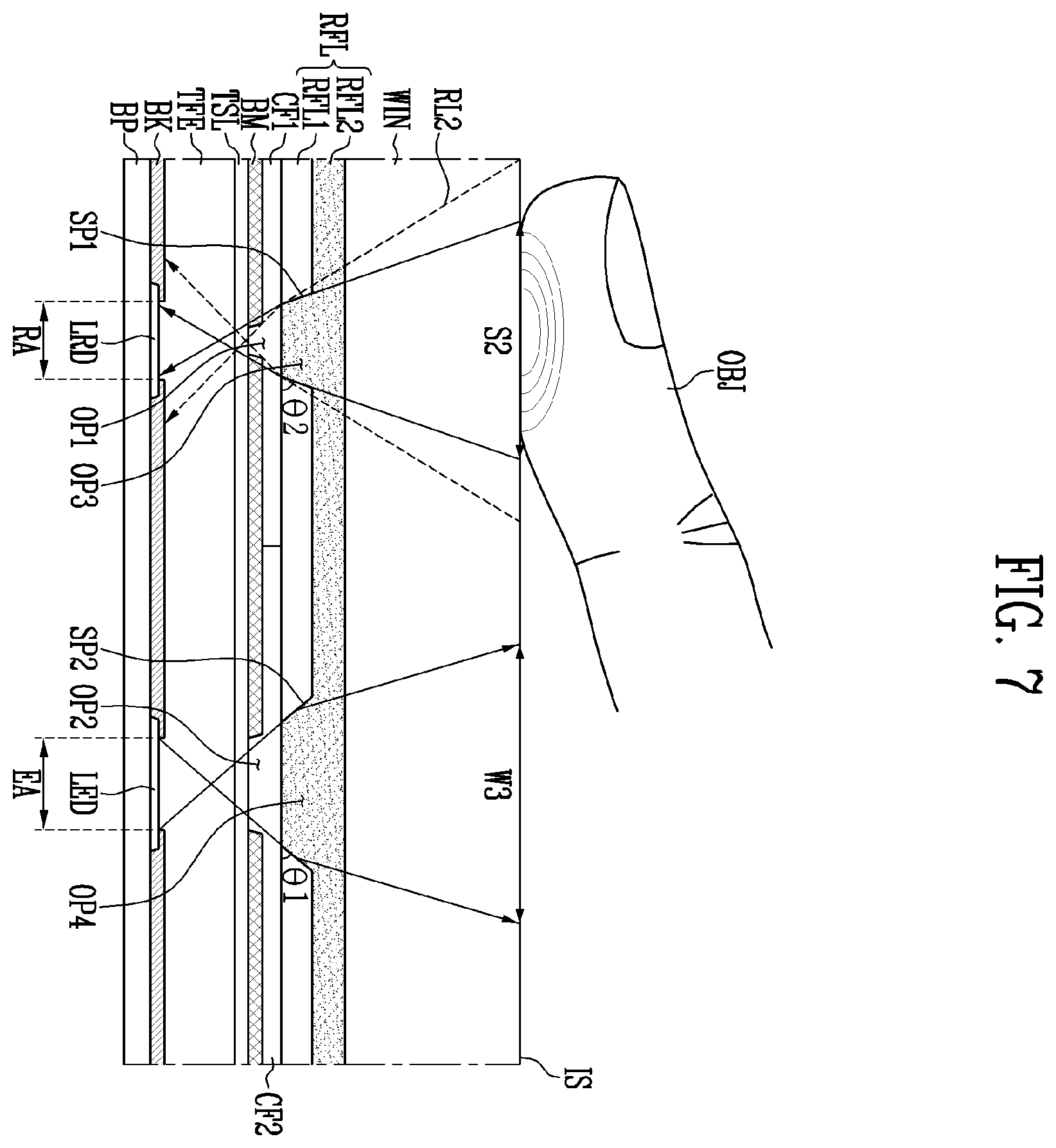 Patent US12433093 Figure 9 – Display device including a photo sensor