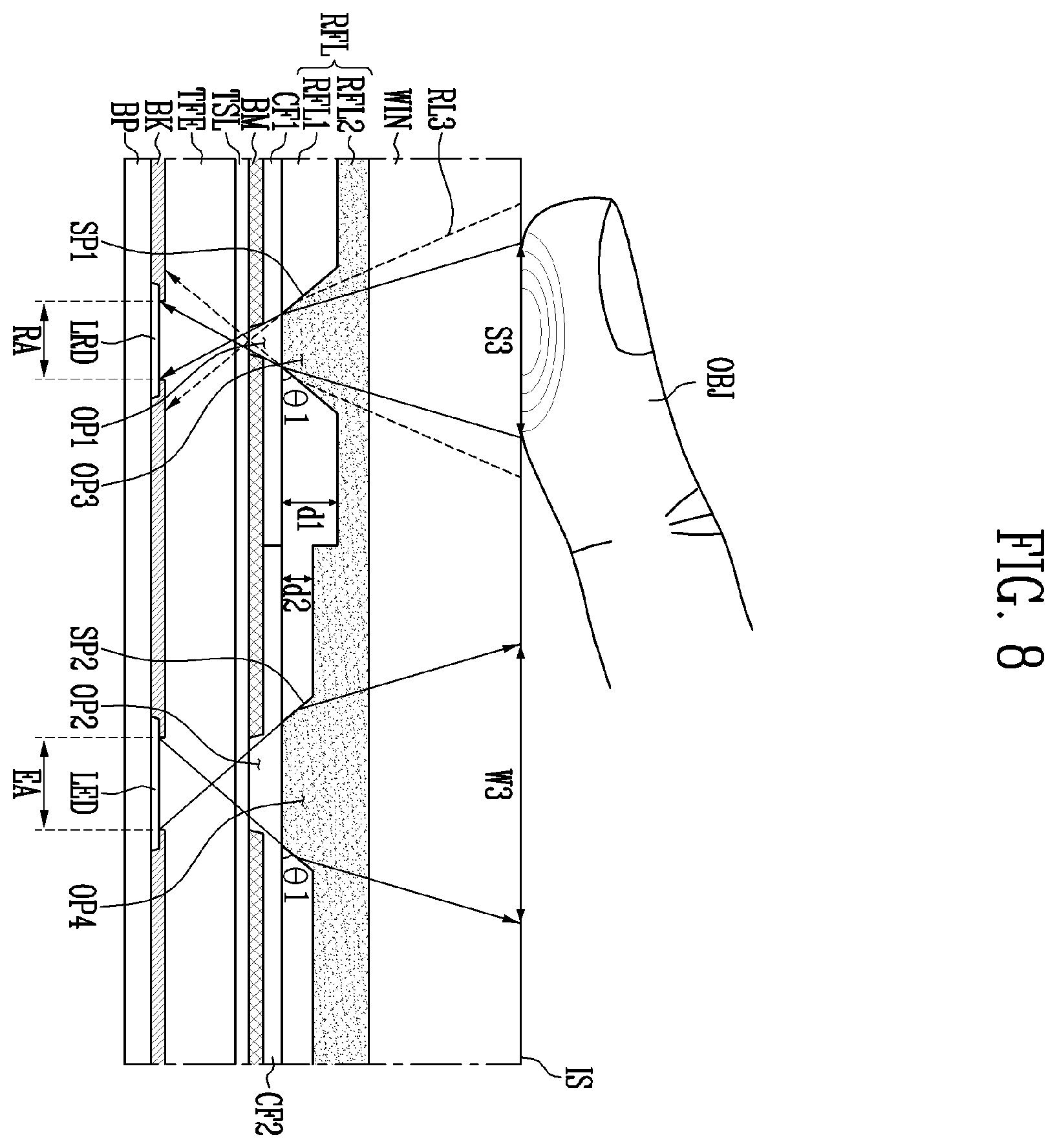 Patent US12433093 Figure 10 – Display device including a photo sensor