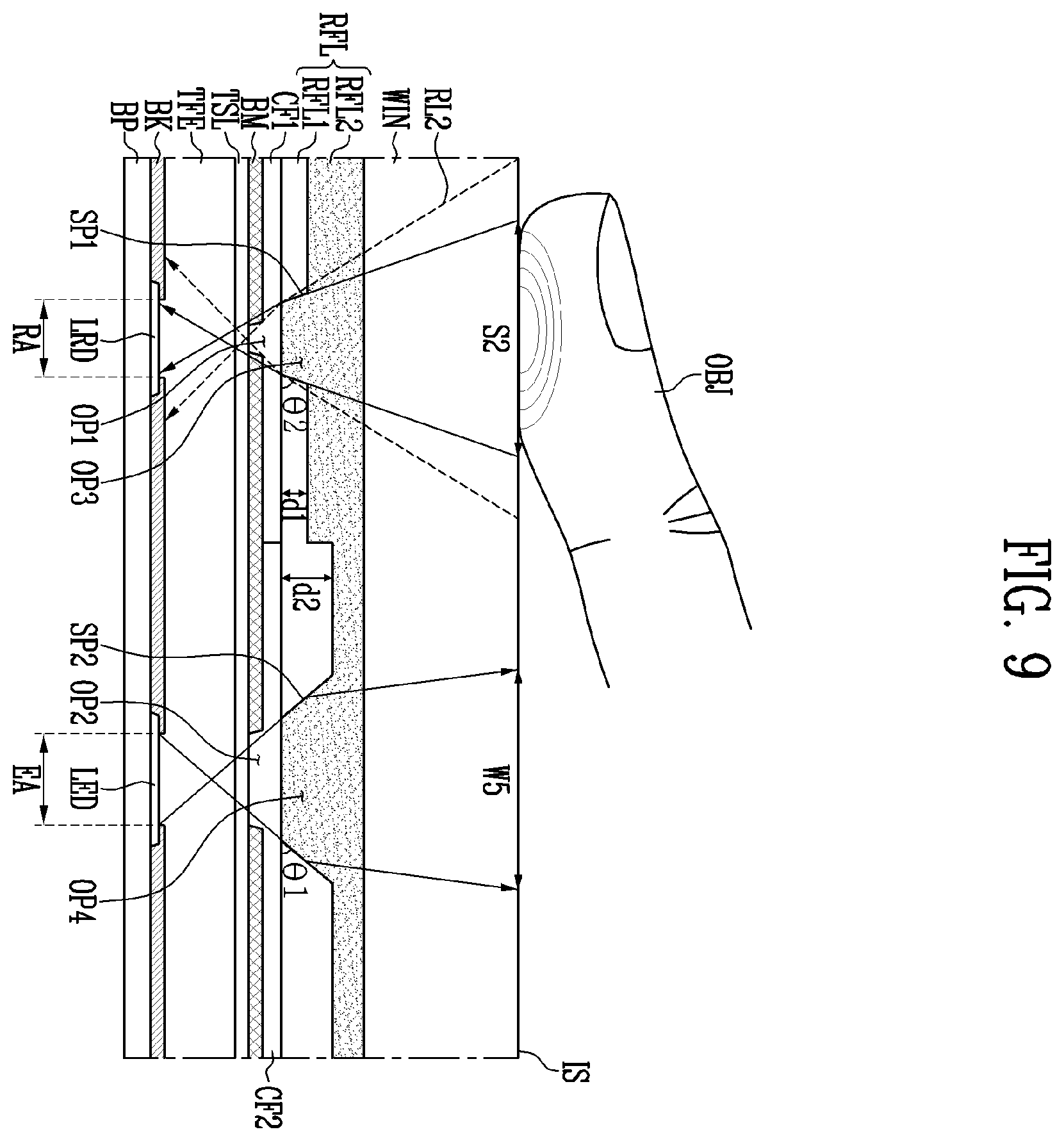 Patent US12433093 Figure 11 – Display device including a photo sensor
