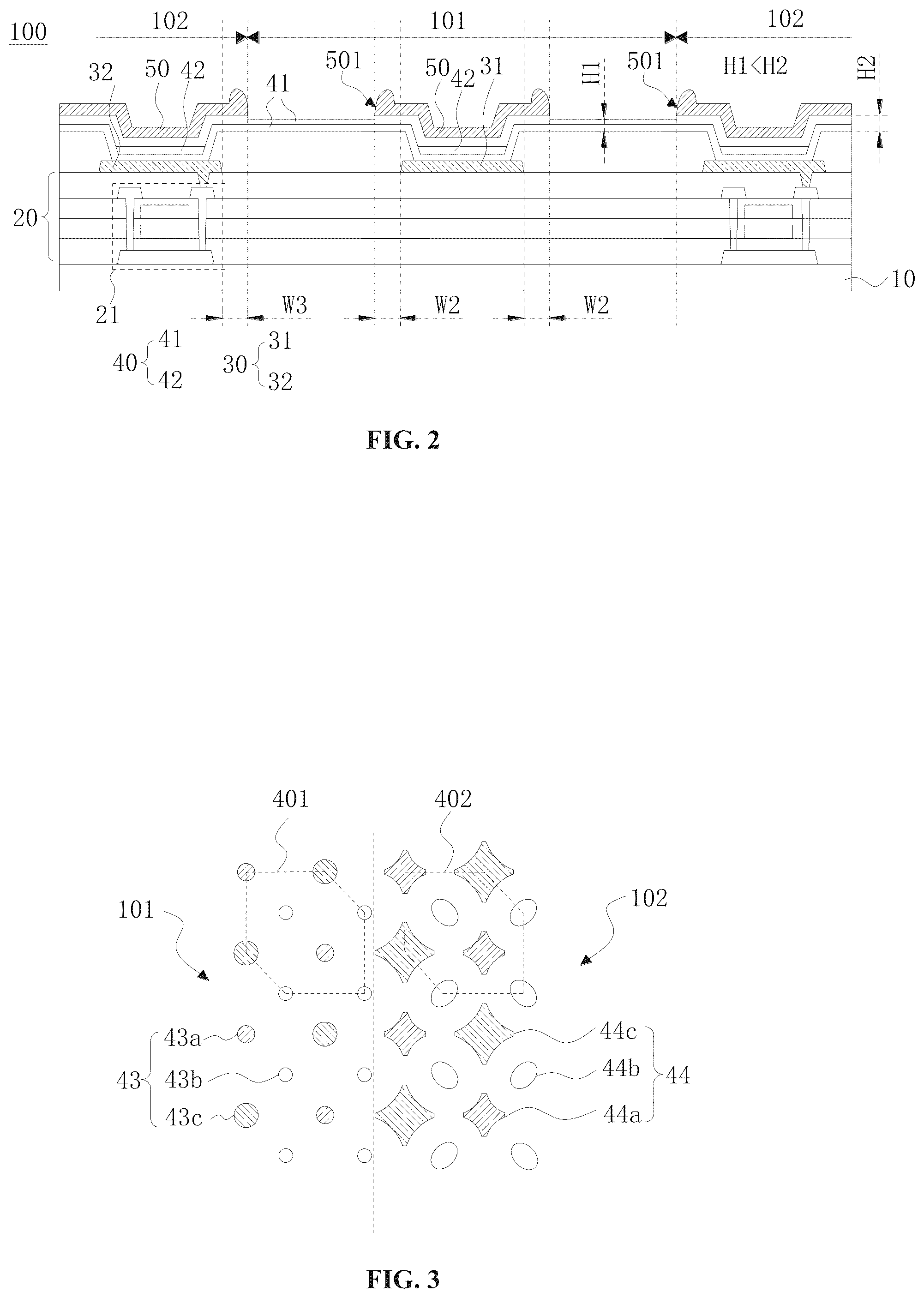 Patent US12433098 Figure 2 – Display panel and display device with reduced thickness of light-emitting layer in display light-transmitting region