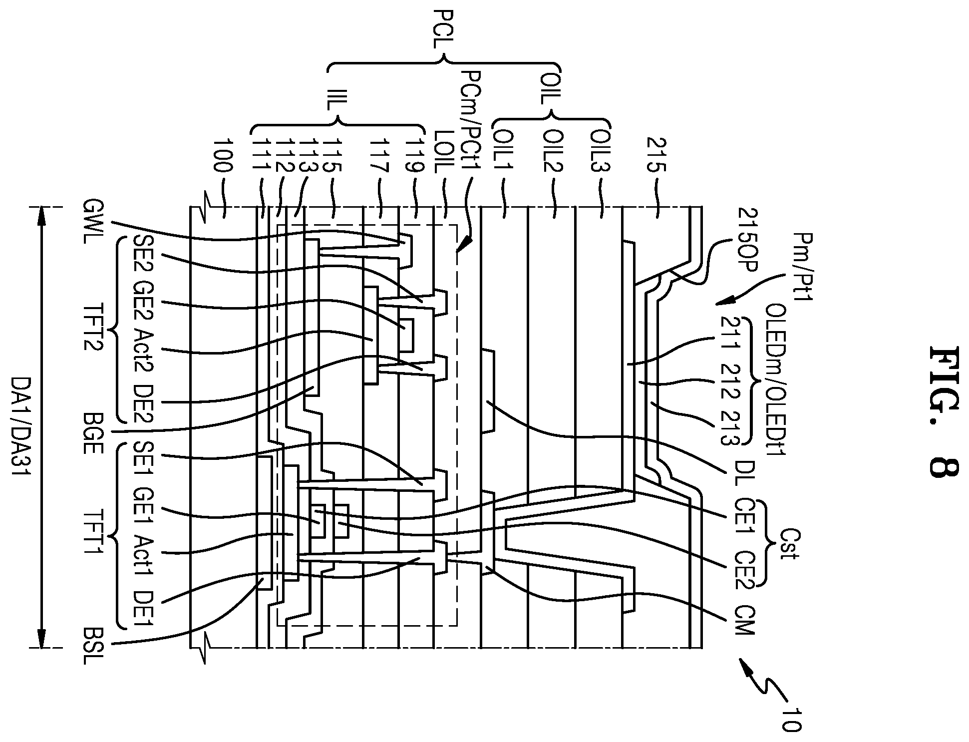 Patent US12433099 Figure 8 – Display panel and display apparatus including the same