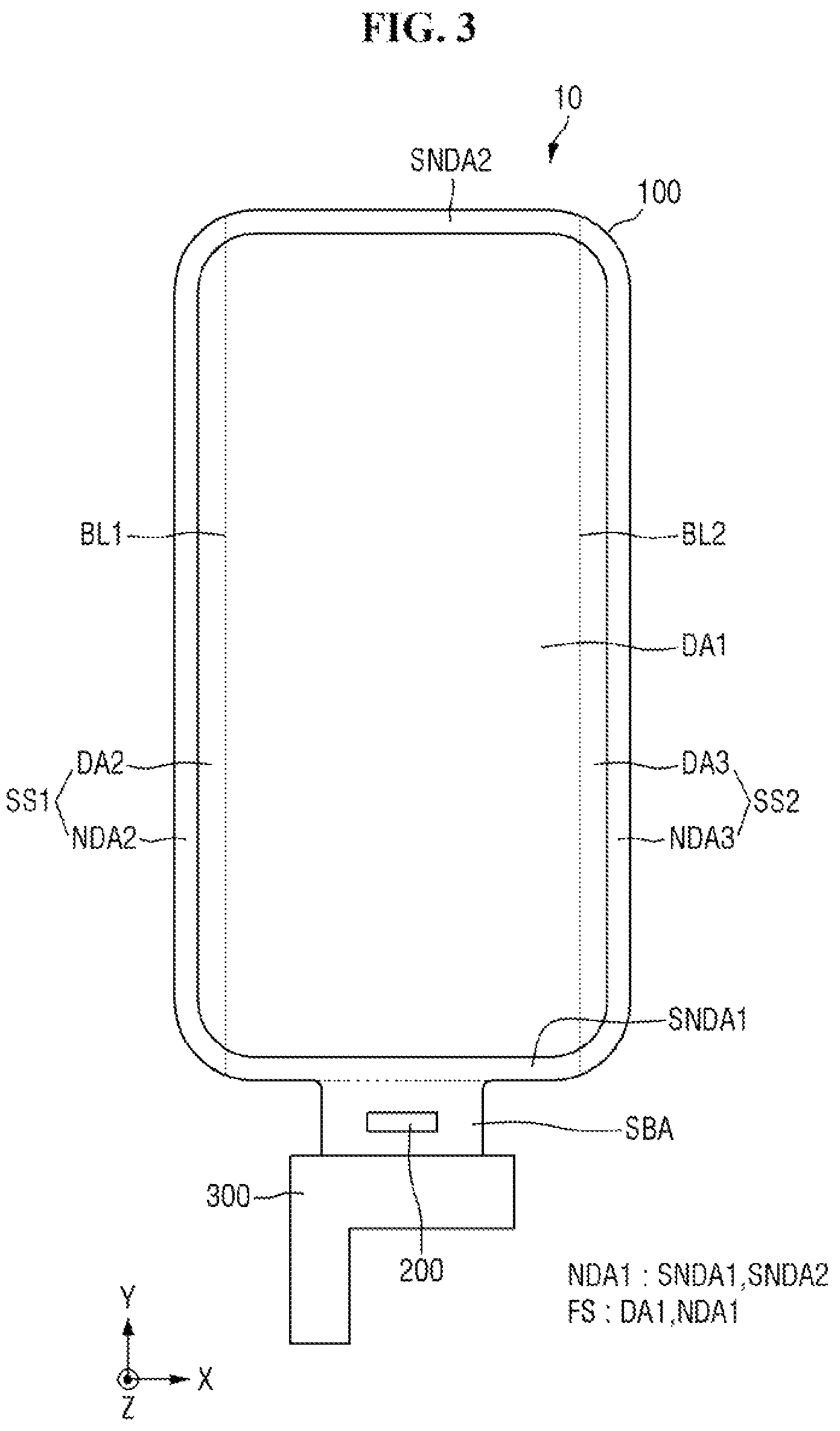 Patent US12433100 Figure 3 – Display device having crack prevention portions on a side portion and method of fabricating the same