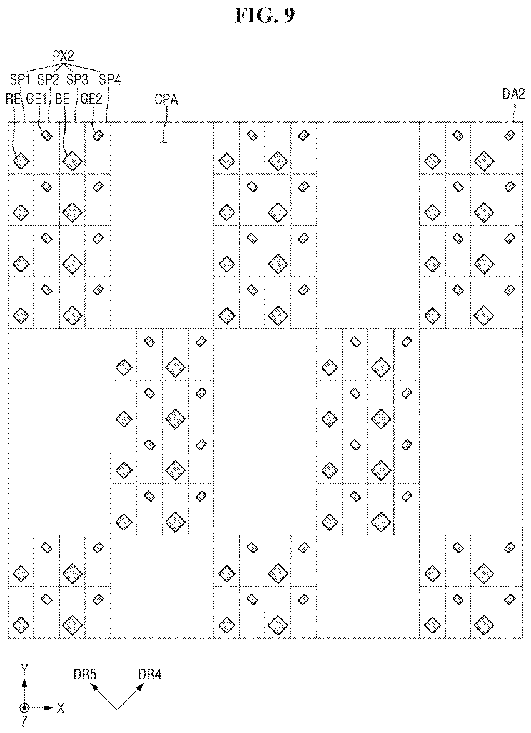 Patent US12433100 Figure 9 – Display device having crack prevention portions on a side portion and method of fabricating the same