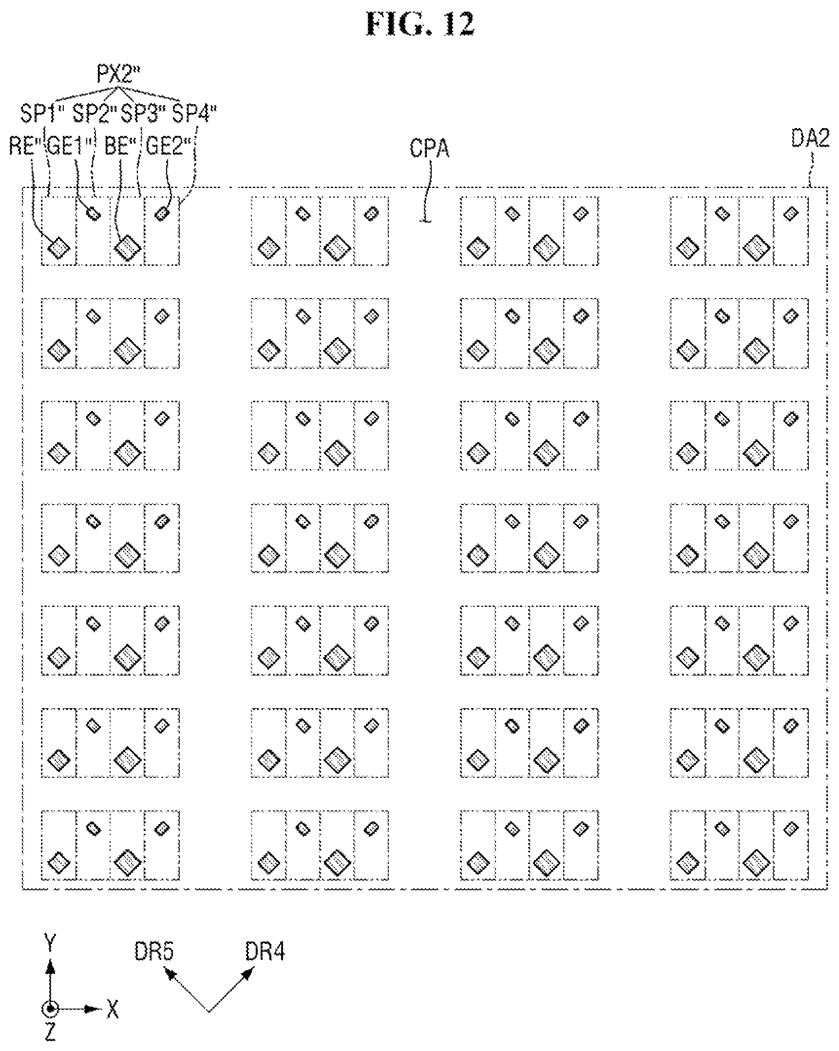 Patent US12433100 Figure 12 – Display device having crack prevention portions on a side portion and method of fabricating the same