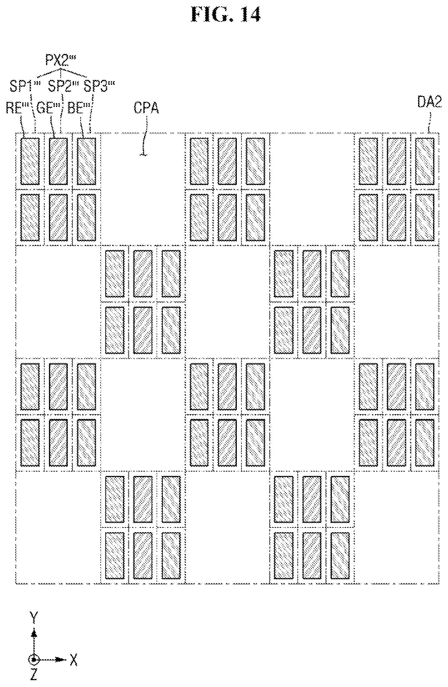 Patent US12433100 Figure 14 – Display device having crack prevention portions on a side portion and method of fabricating the same