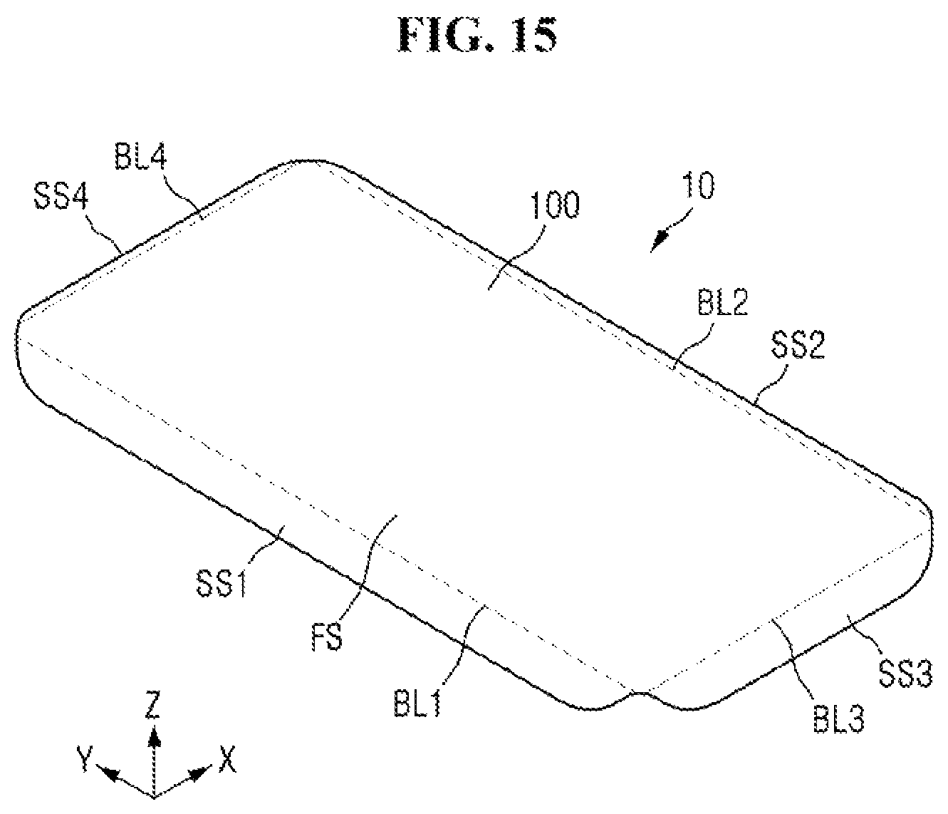 Patent US12433100 Figure 15 – Display device having crack prevention portions on a side portion and method of fabricating the same