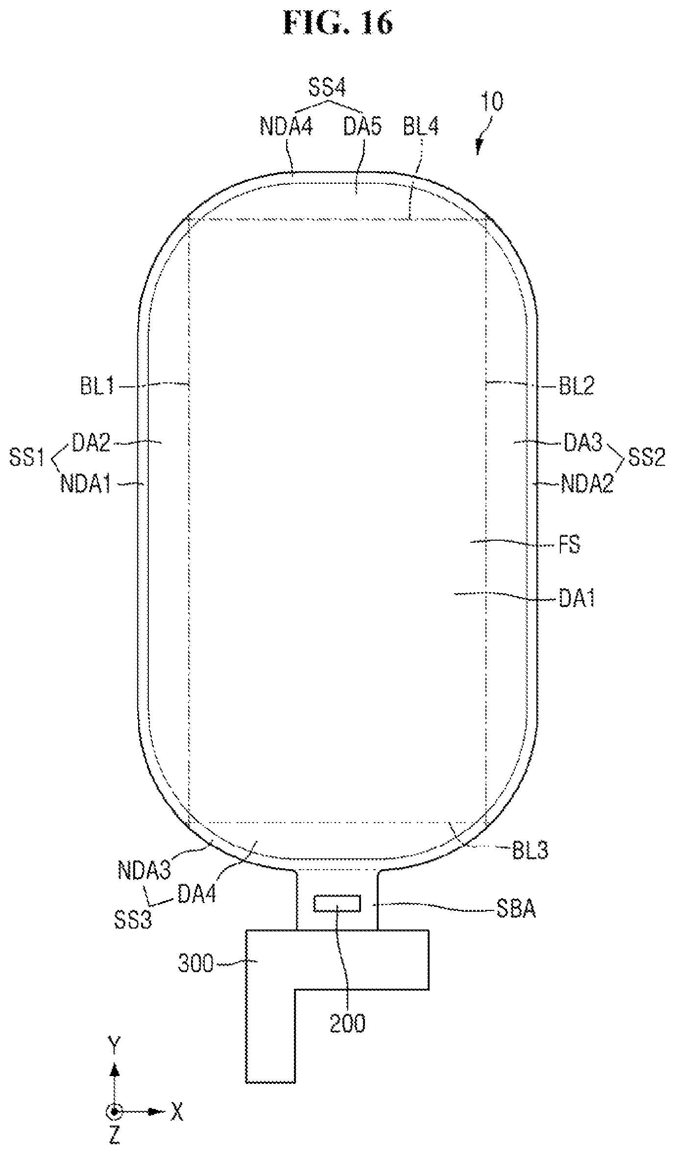 Patent US12433100 Figure 16 – Display device having crack prevention portions on a side portion and method of fabricating the same