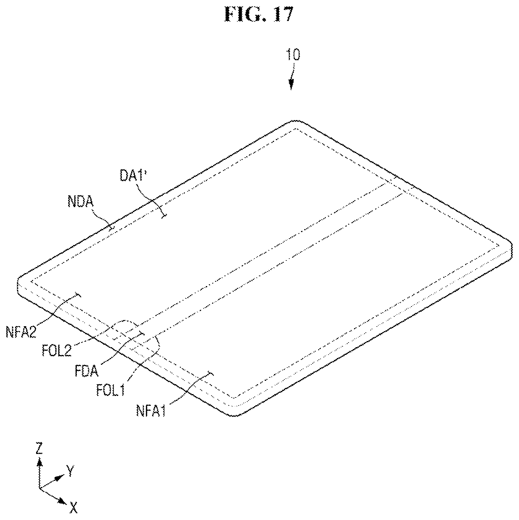Patent US12433100 Figure 17 – Display device having crack prevention portions on a side portion and method of fabricating the same